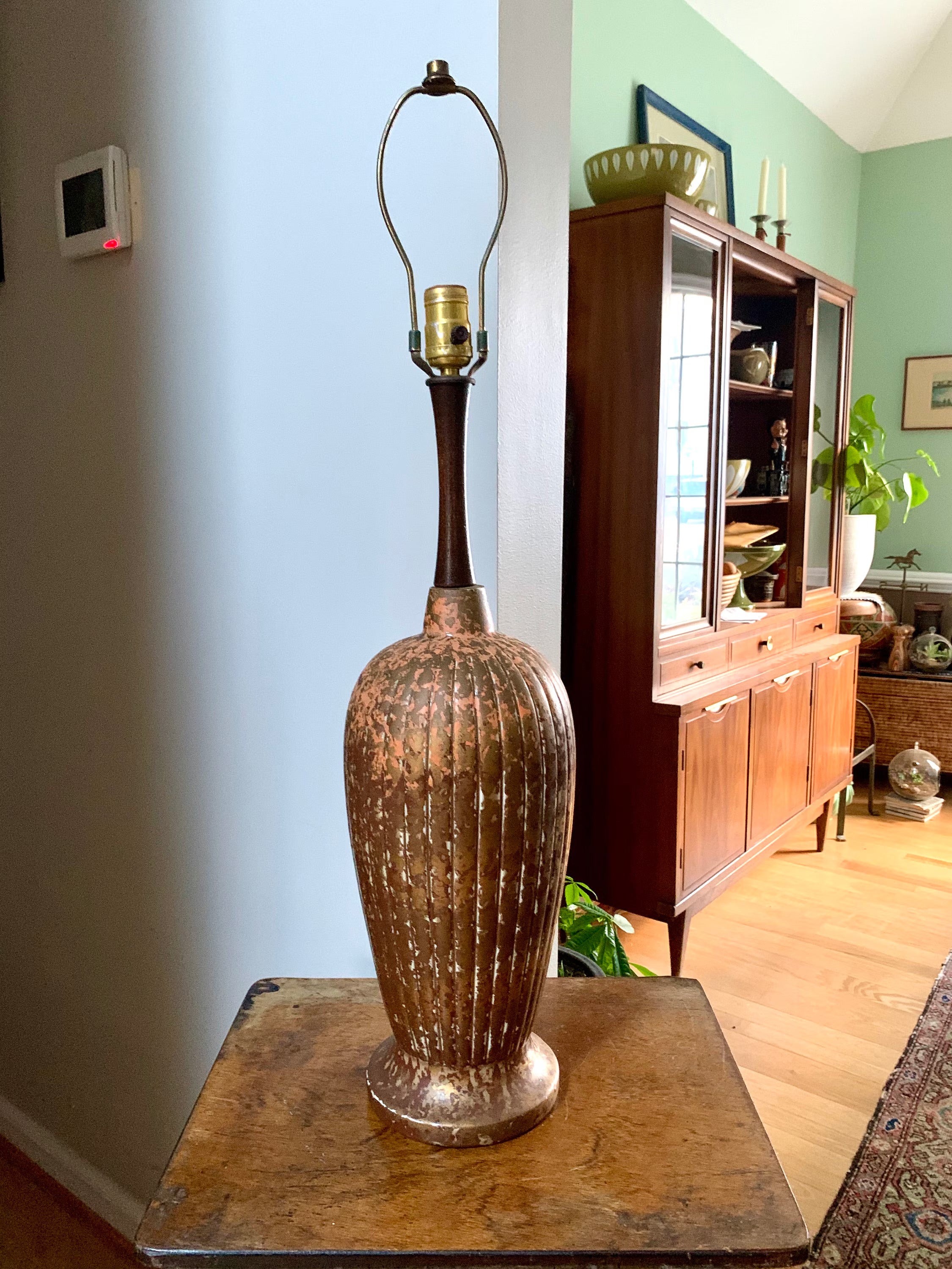 MCM Ceramic Lamp | Tall MCM Table Lamp | Rustic Color MCM Lamp