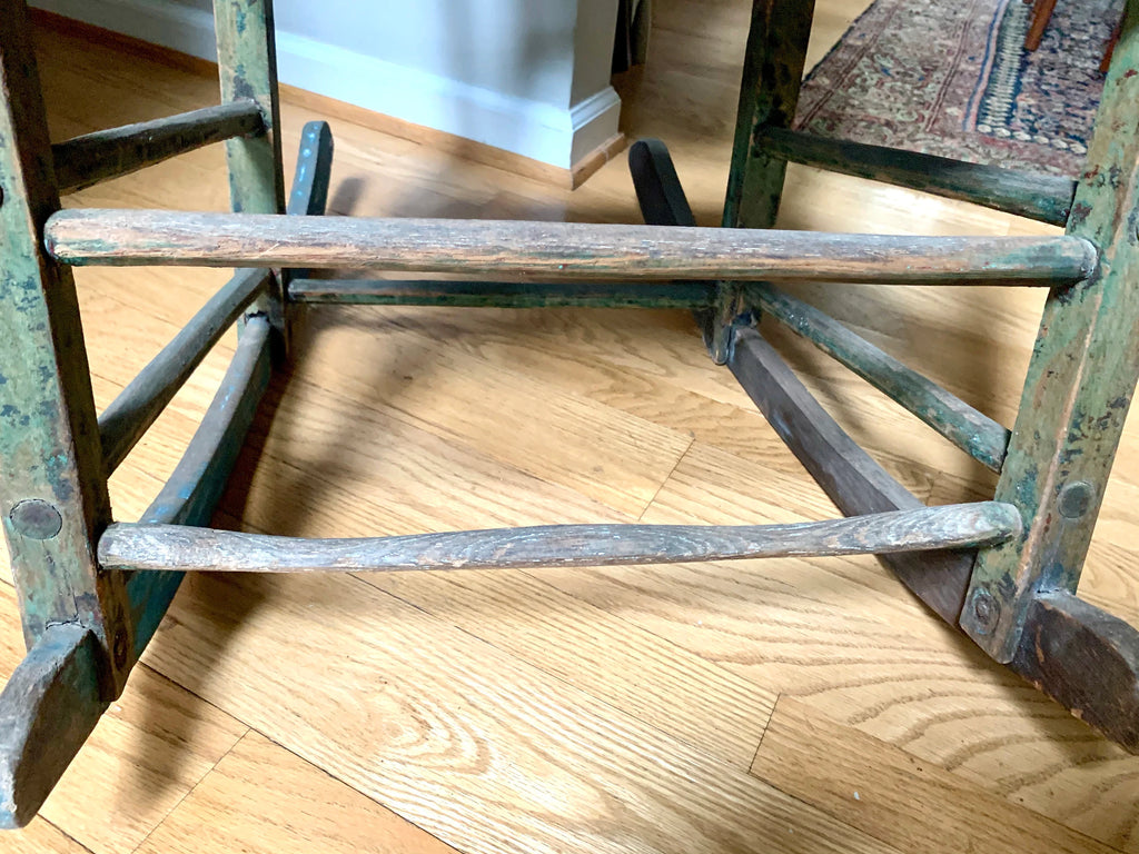 Antique Wooden Rustic Rocking Chair | Distressed 1800's Rocking Chair | Vintage Rustic Rocker | Primitive Rocking Chair