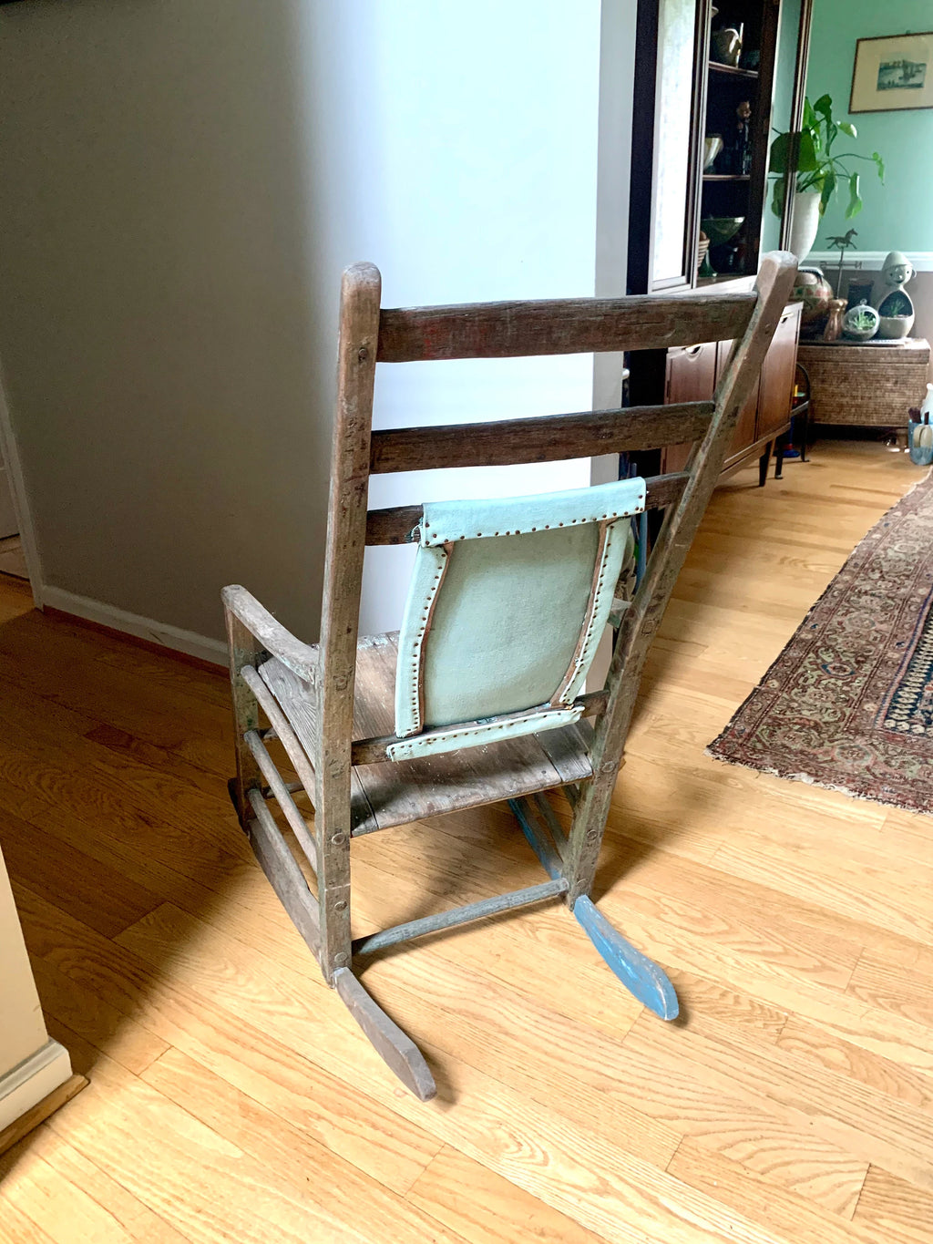 Antique Wooden Rustic Rocking Chair | Distressed 1800's Rocking Chair | Vintage Rustic Rocker | Primitive Rocking Chair