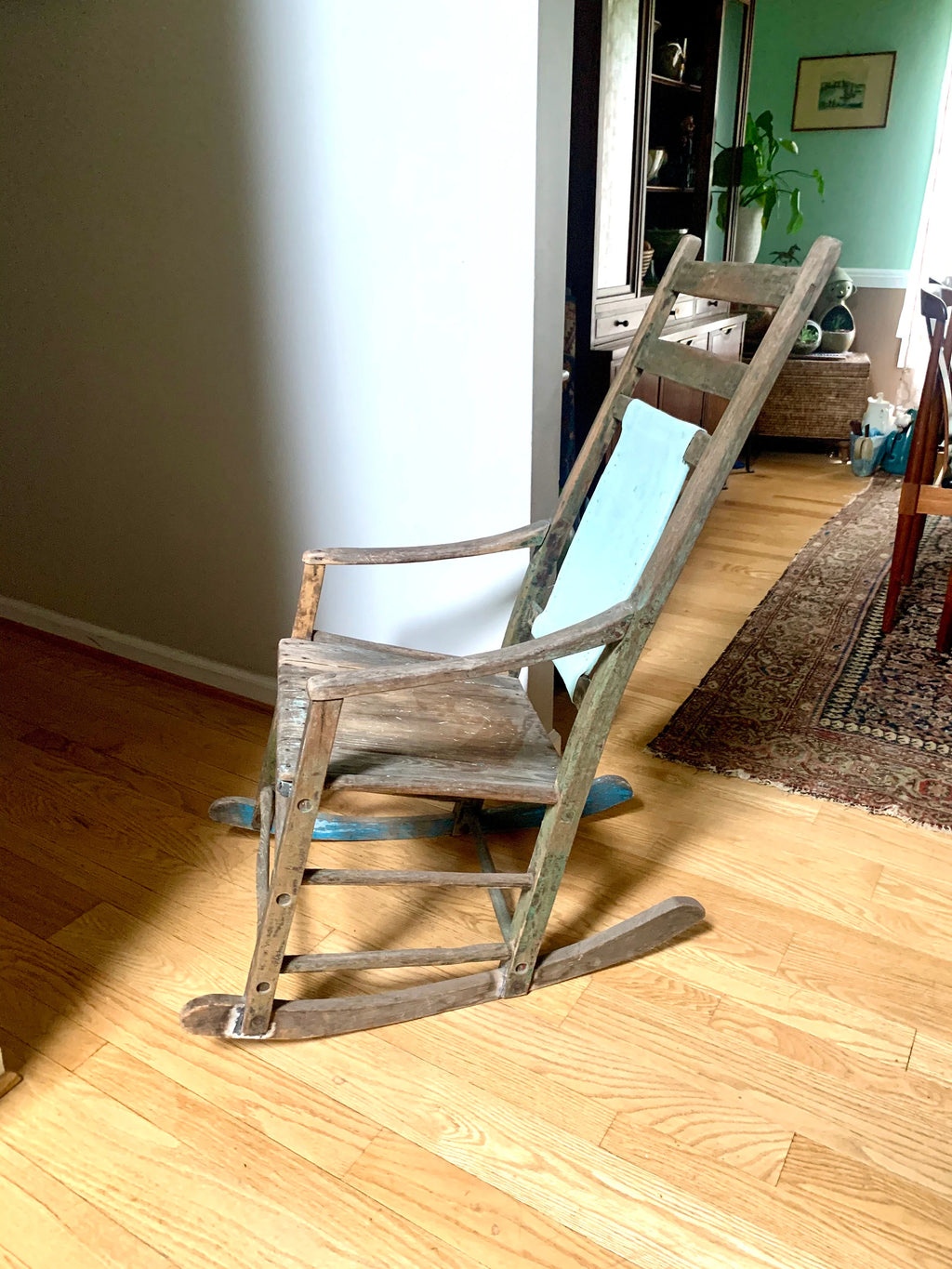 Antique Wooden Rustic Rocking Chair | Distressed 1800's Rocking Chair | Vintage Rustic Rocker | Primitive Rocking Chair