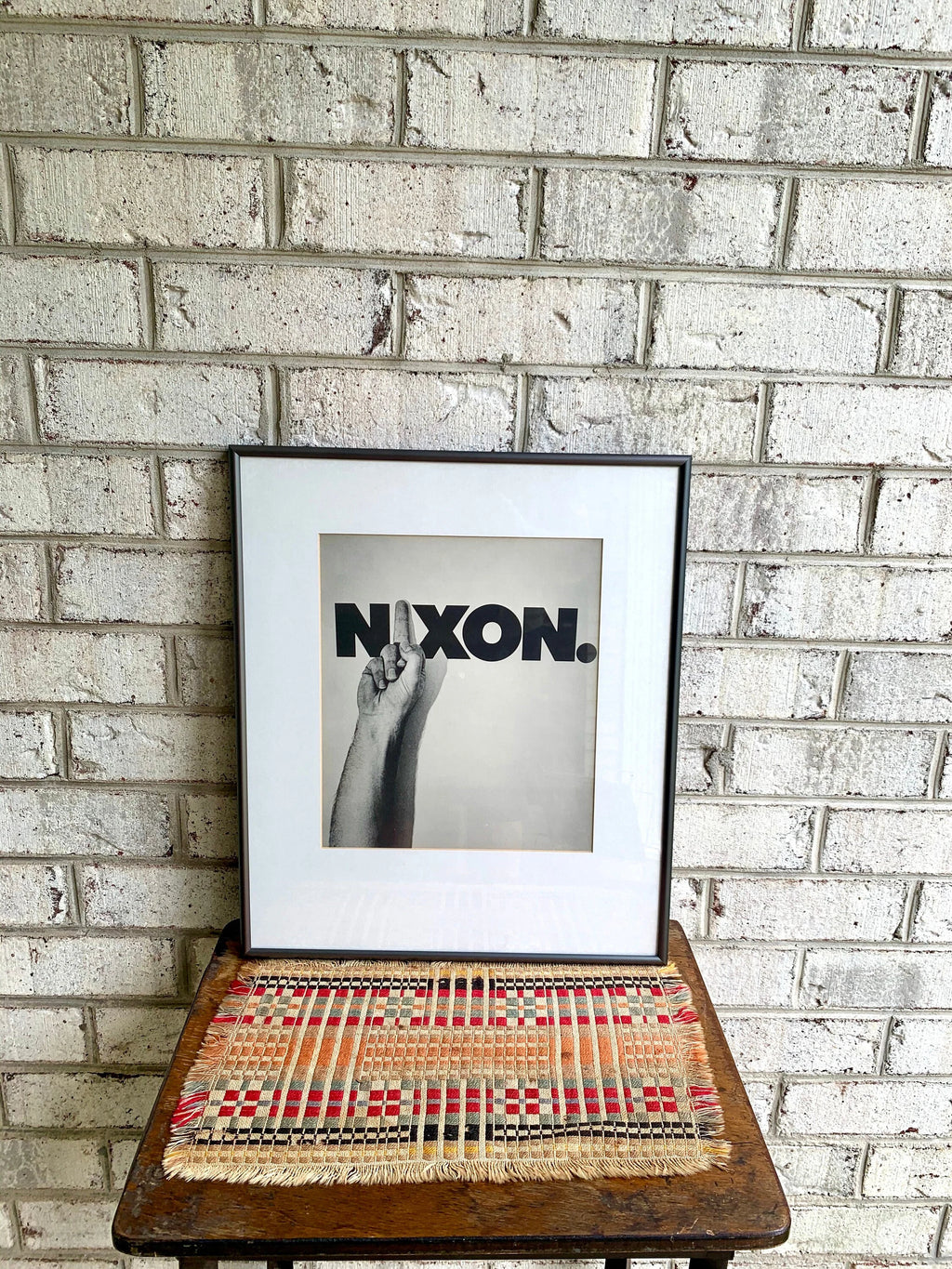Framed and Matted Nixon Picture | Middle Finger Nixon Picture | F Nixon Picture | Nixon Memorabilia | Richard Nixon