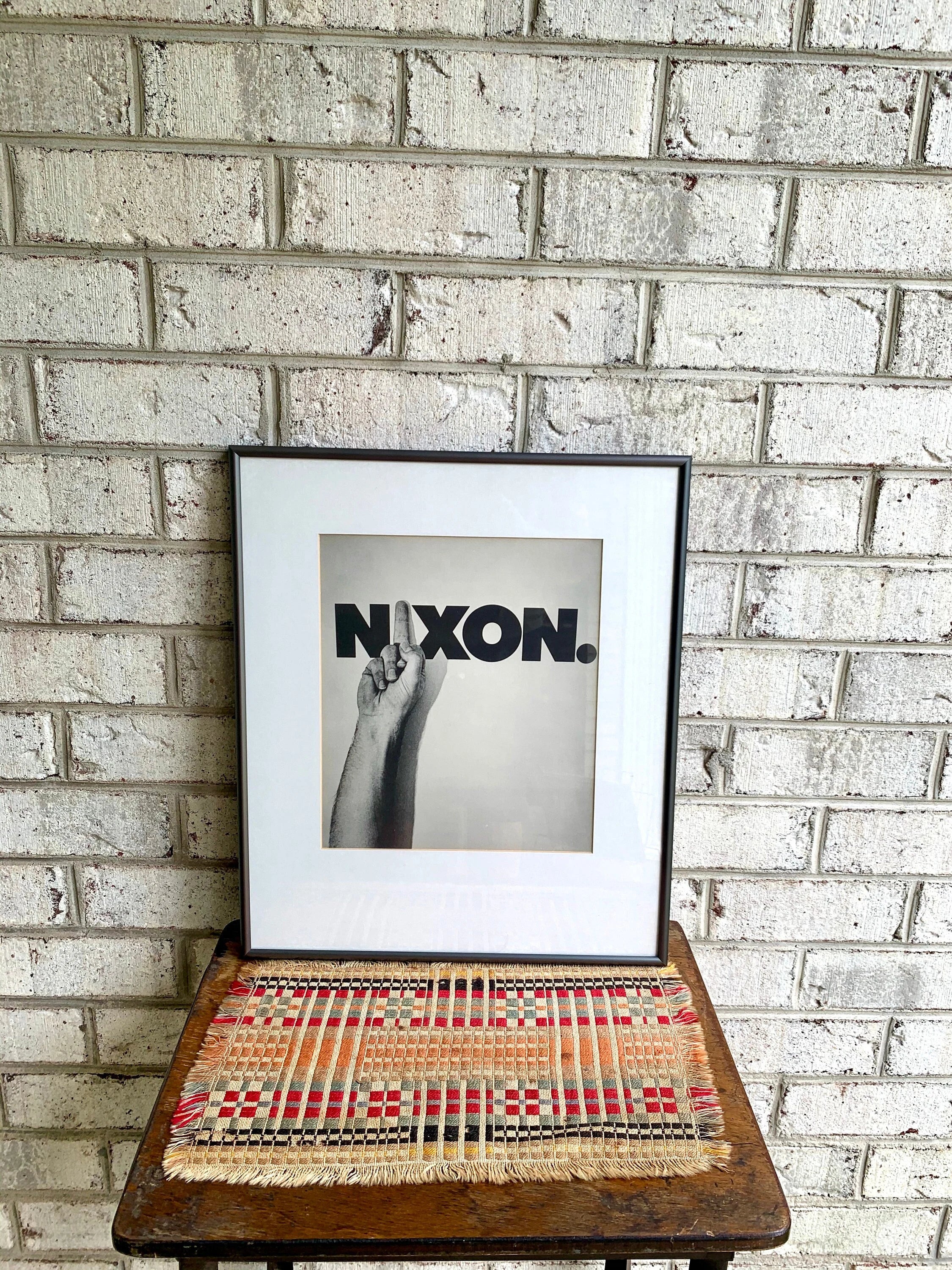 Framed and Matted Nixon Picture | Middle Finger Nixon Picture | F Nixon Picture | Nixon Memorabilia | Richard Nixon