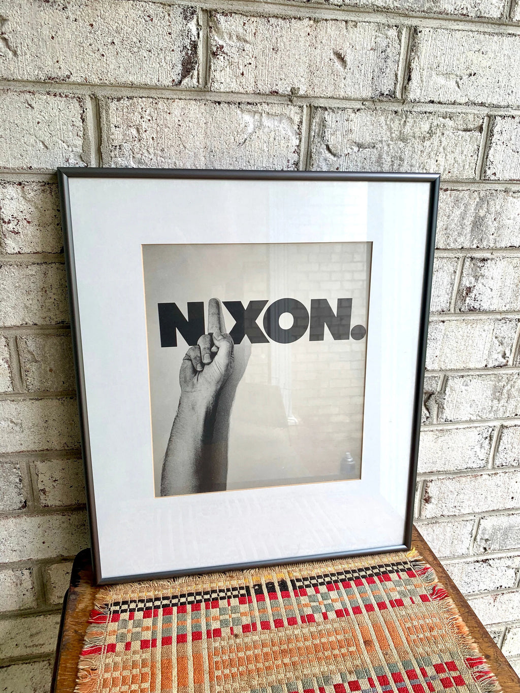 Framed and Matted Nixon Picture | Middle Finger Nixon Picture | F Nixon Picture | Nixon Memorabilia | Richard Nixon
