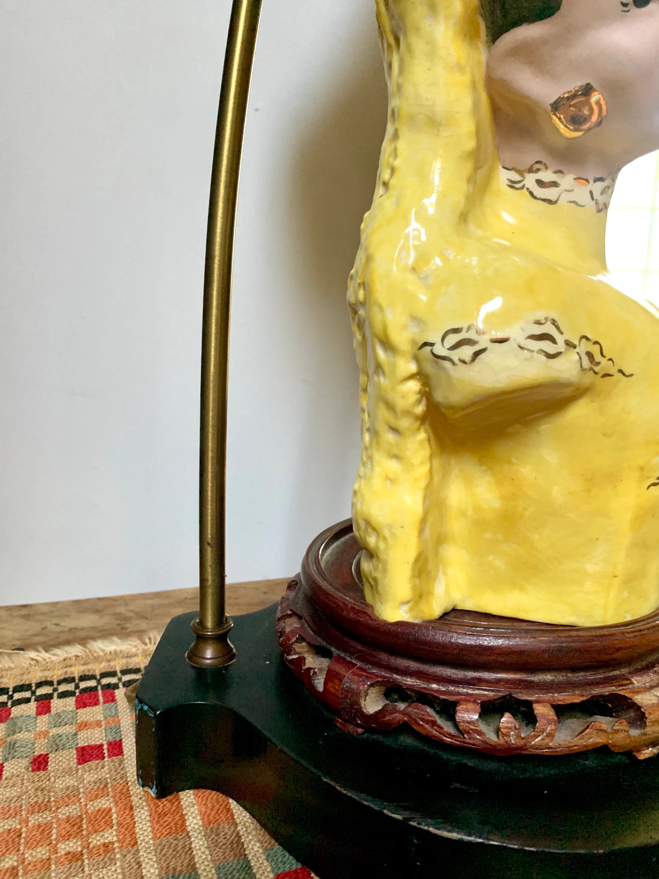 Asian Lady Ceramic Lamp | Vintage Hand Painted Asian Lady Bust Lamp | Geisha Girl Ceramic Lamp | Chinese Lady Lamp
