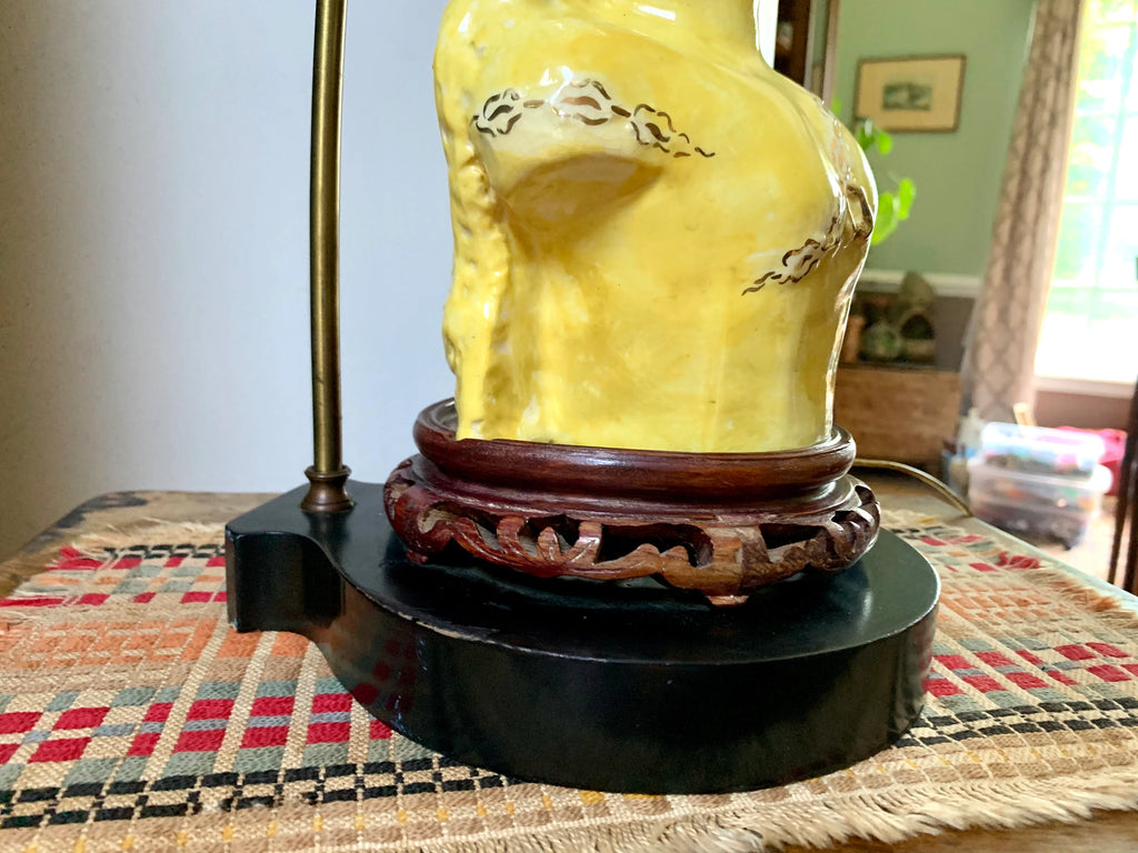 Asian Lady Ceramic Lamp | Vintage Hand Painted Asian Lady Bust Lamp | Geisha Girl Ceramic Lamp | Chinese Lady Lamp