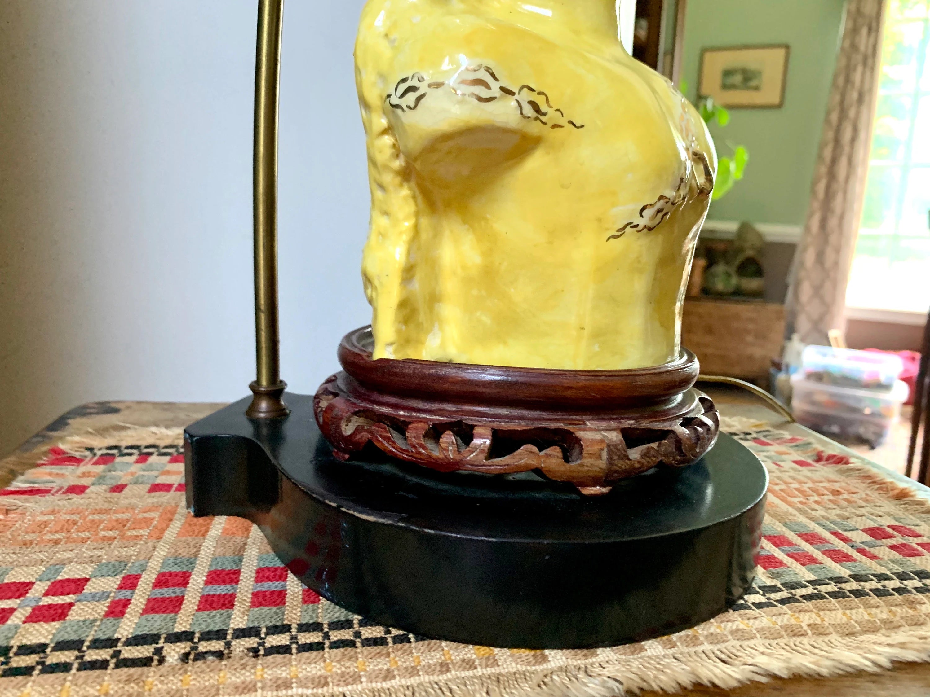 Asian Lady Ceramic Lamp | Vintage Hand Painted Asian Lady Bust Lamp | Geisha Girl Ceramic Lamp | Chinese Lady Lamp