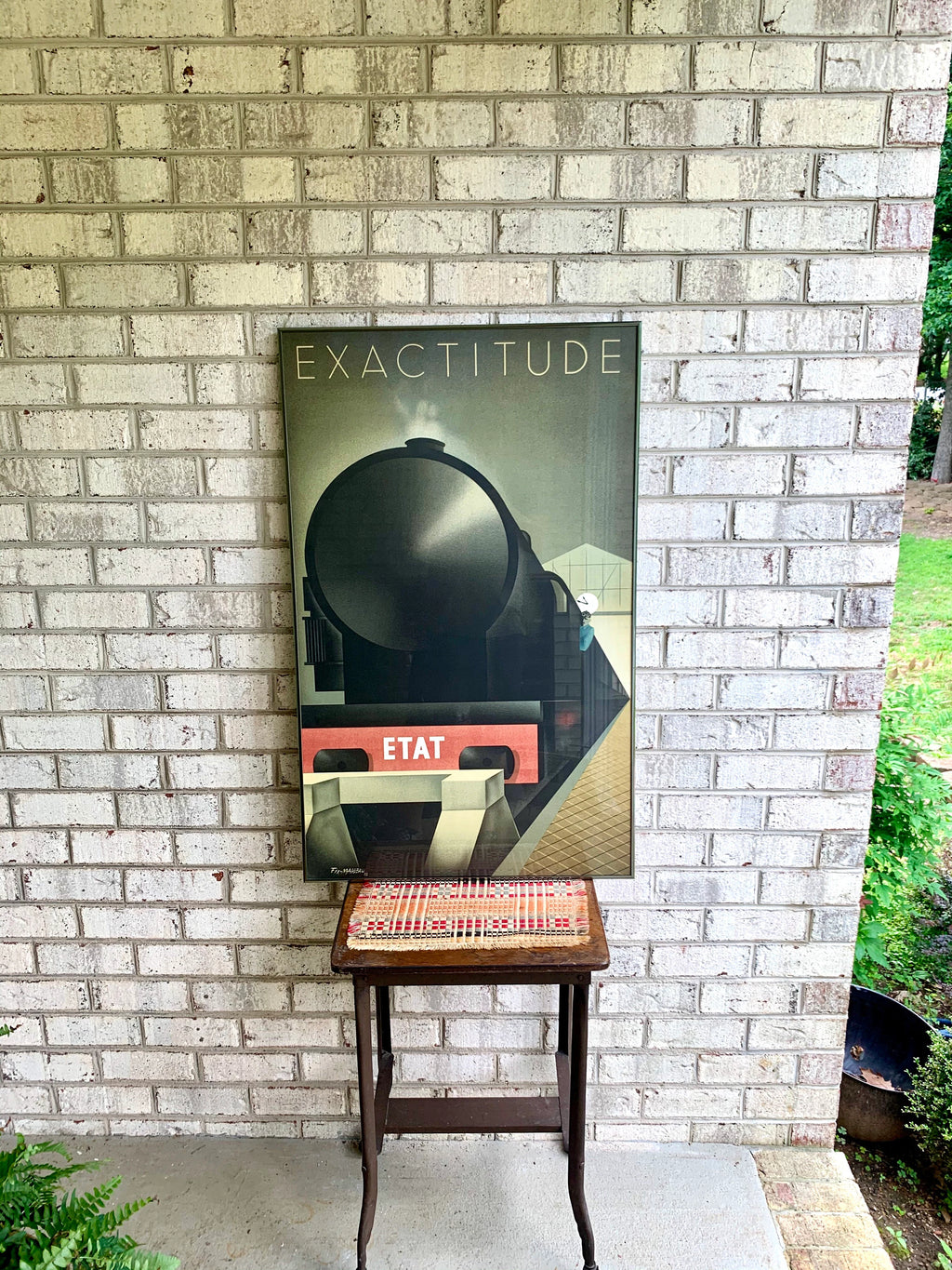 Pierre Fix-Masseau Exactitude Framed Lithograph | Vintage Exactitude-Etat Train Framed Poster | French Travel Poster | Train Lithograph