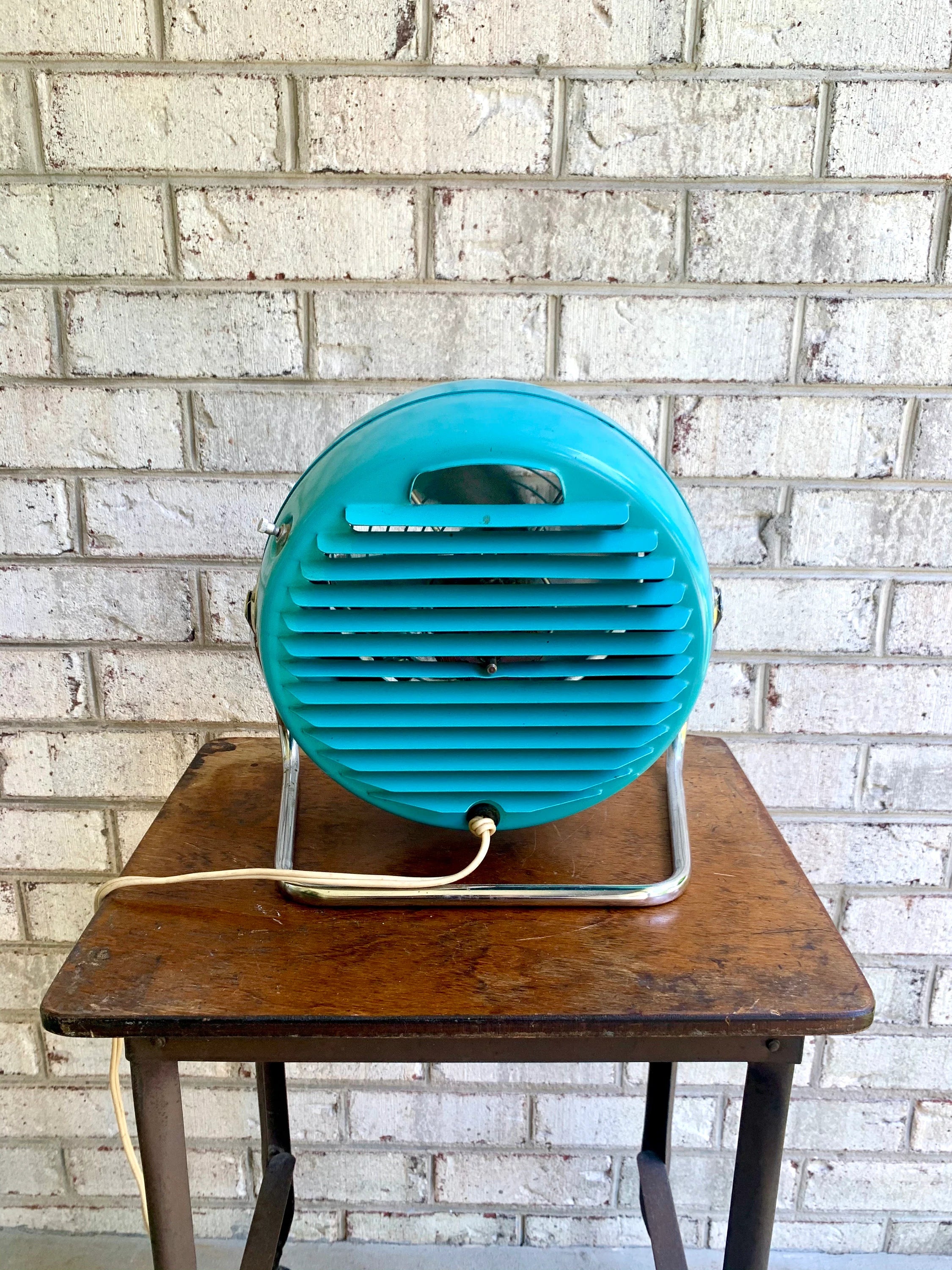 Aqua Blue Dominion Table Fan | Vtg Turquoise Dominion Model # 2007 Table Fan | MCM Table Fan