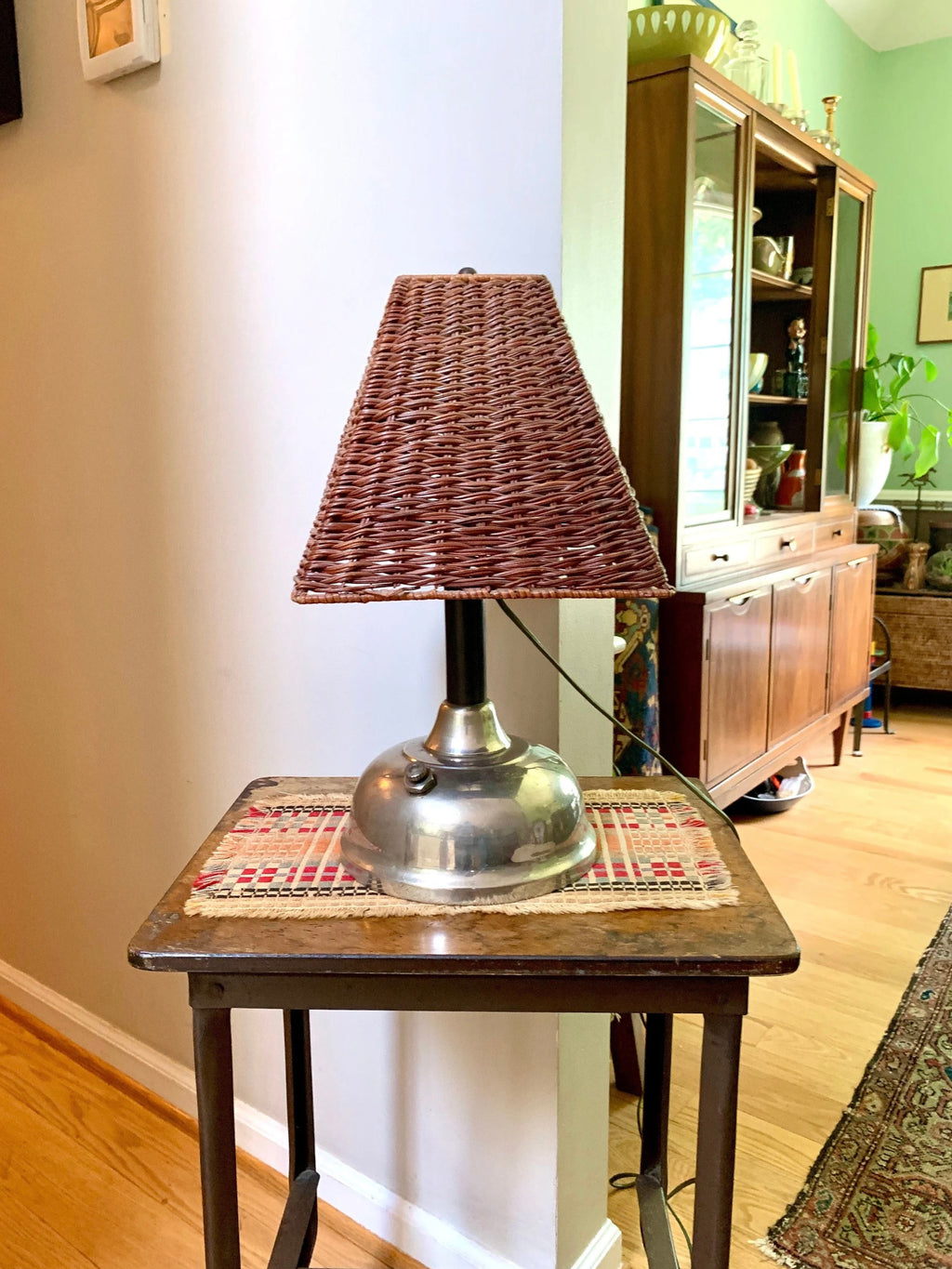 Vtg Repurposed Lantern to Lamp | Nickel Plated Lantern Body Turned into Lamp | Lantern Lamp