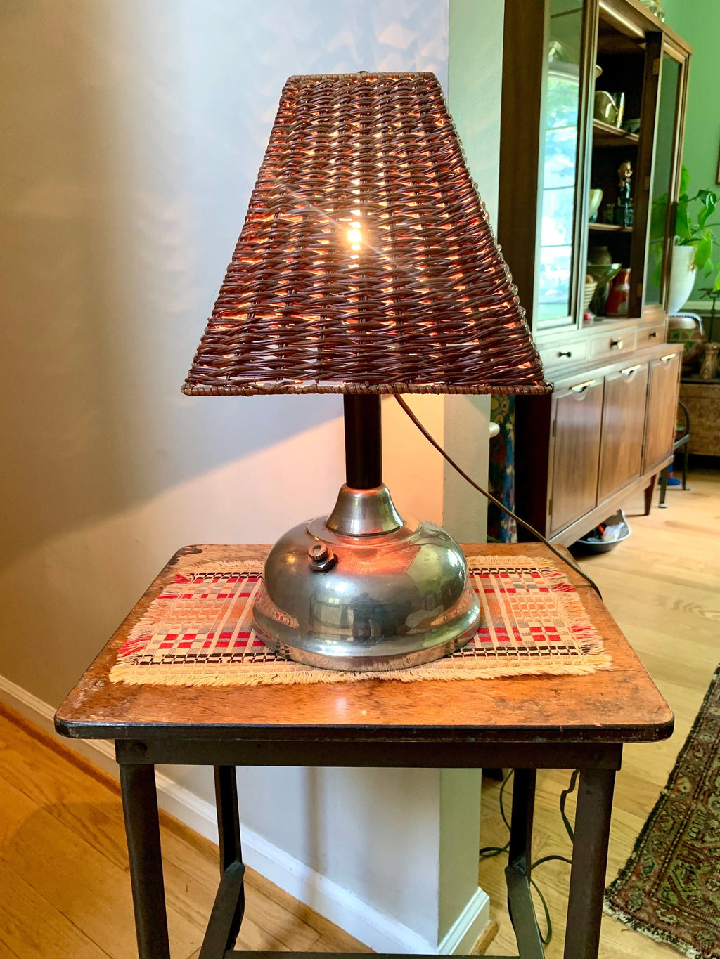Vtg Repurposed Lantern to Lamp | Nickel Plated Lantern Body Turned into Lamp | Lantern Lamp