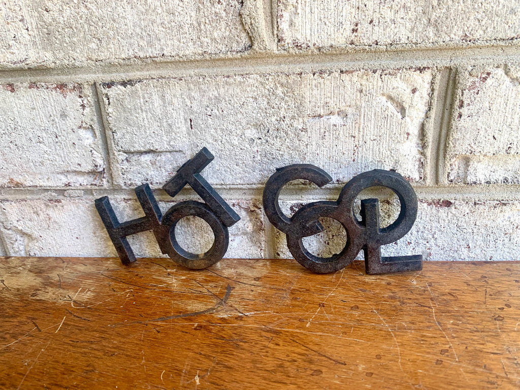 Vtg "HOT & COOL Trivets | Small Hot and Cool Pot Trivet | Typography Lettering Novelty Font Decor| Kitschy Kitchen