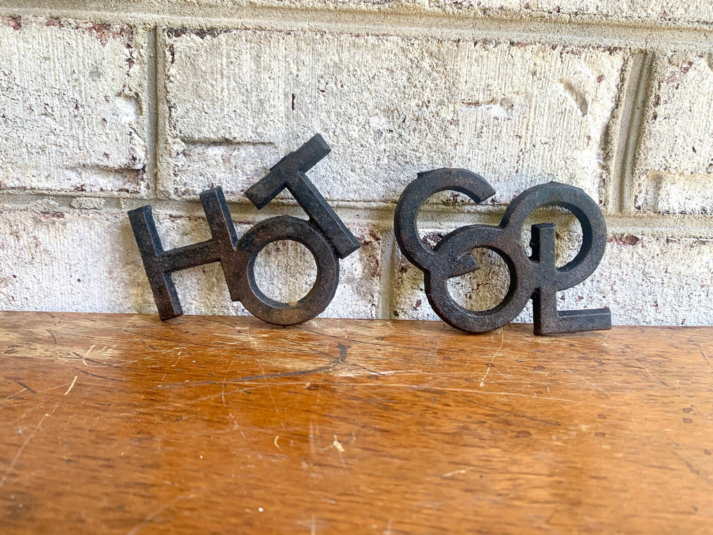 Vtg "HOT & COOL Trivets | Small Hot and Cool Pot Trivet | Typography Lettering Novelty Font Decor| Kitschy Kitchen