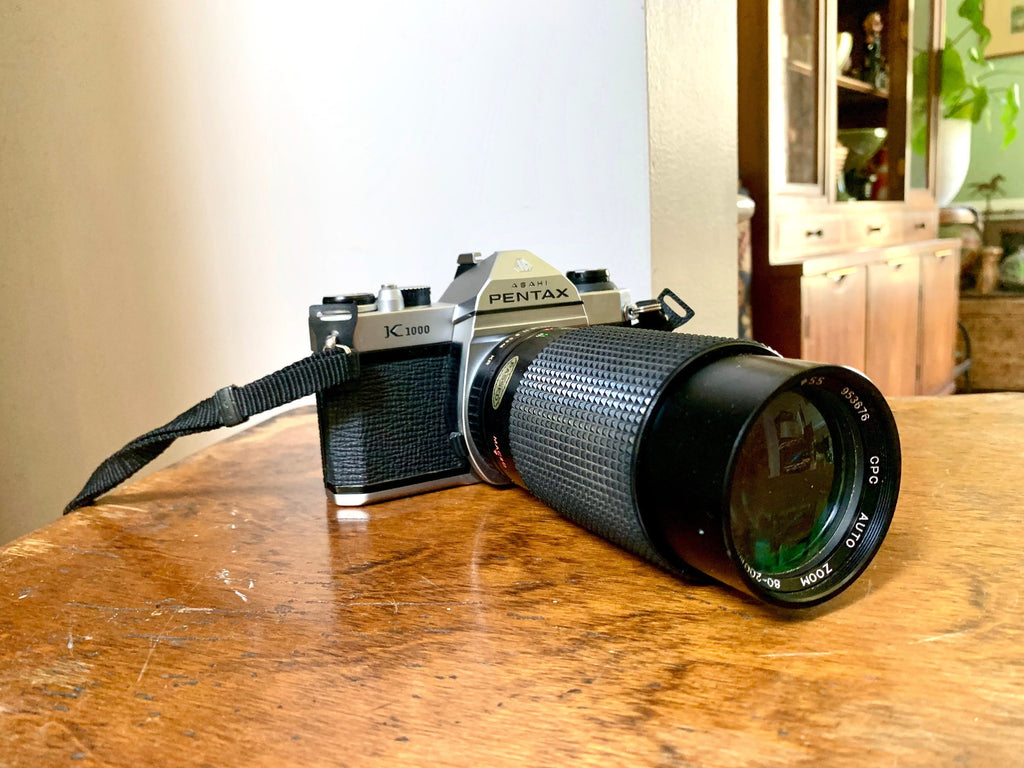 Vtg Pentax K1000 35MM Camera | Asahi Pentax K1000 Camera | Used K1000 35MM Camera 80-200mm Macro Lens