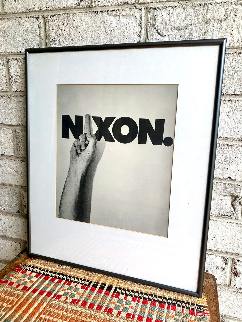 Framed and Matted Nixon Picture | Middle Finger Nixon Picture | F Nixon Picture | Nixon Memorabilia | Richard Nixon
