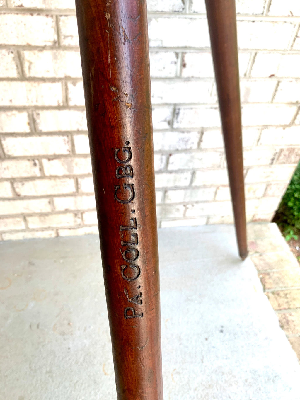 Antique Wooden Tripod | Wood and Brass Tall Tripod | Wooden Surveyor's Tripod