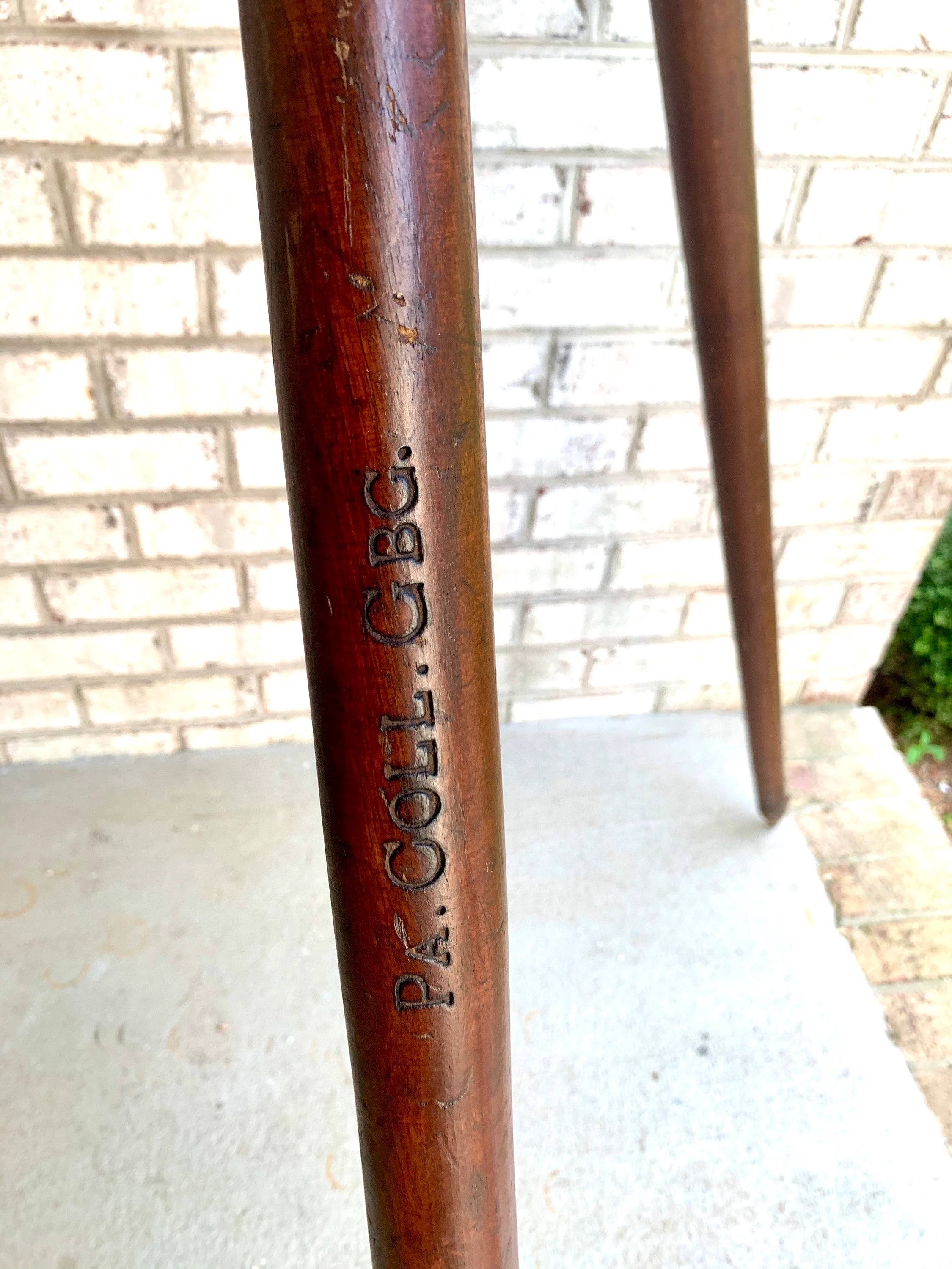 Antique Wooden Tripod | Wood and Brass Tall Tripod | Wooden Surveyor's Tripod