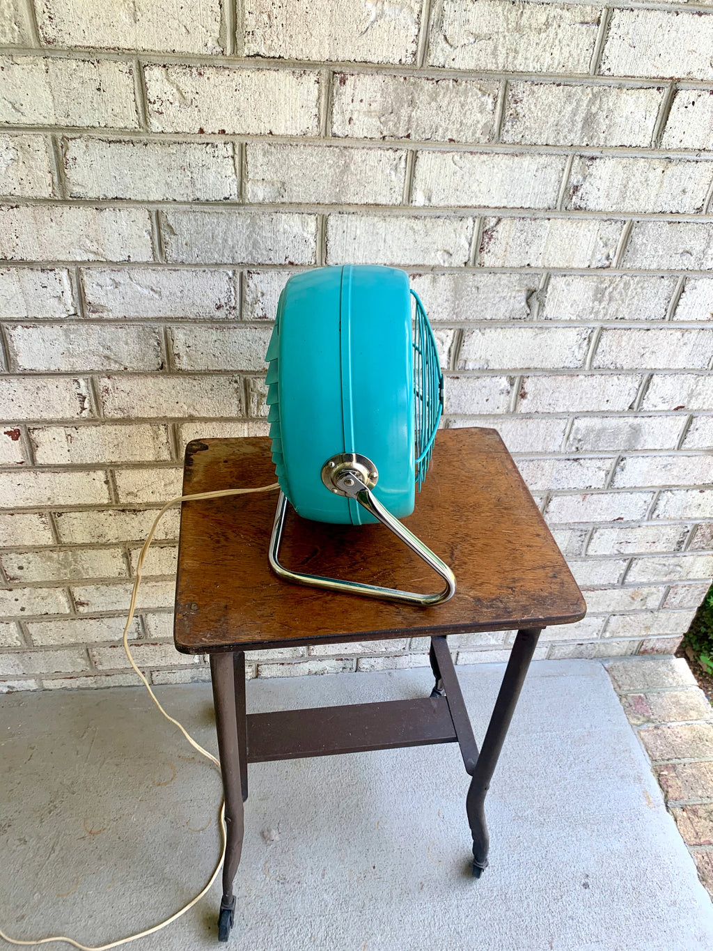 Aqua Blue Dominion Table Fan | Vtg Turquoise Dominion Model # 2007 Table Fan | MCM Table Fan