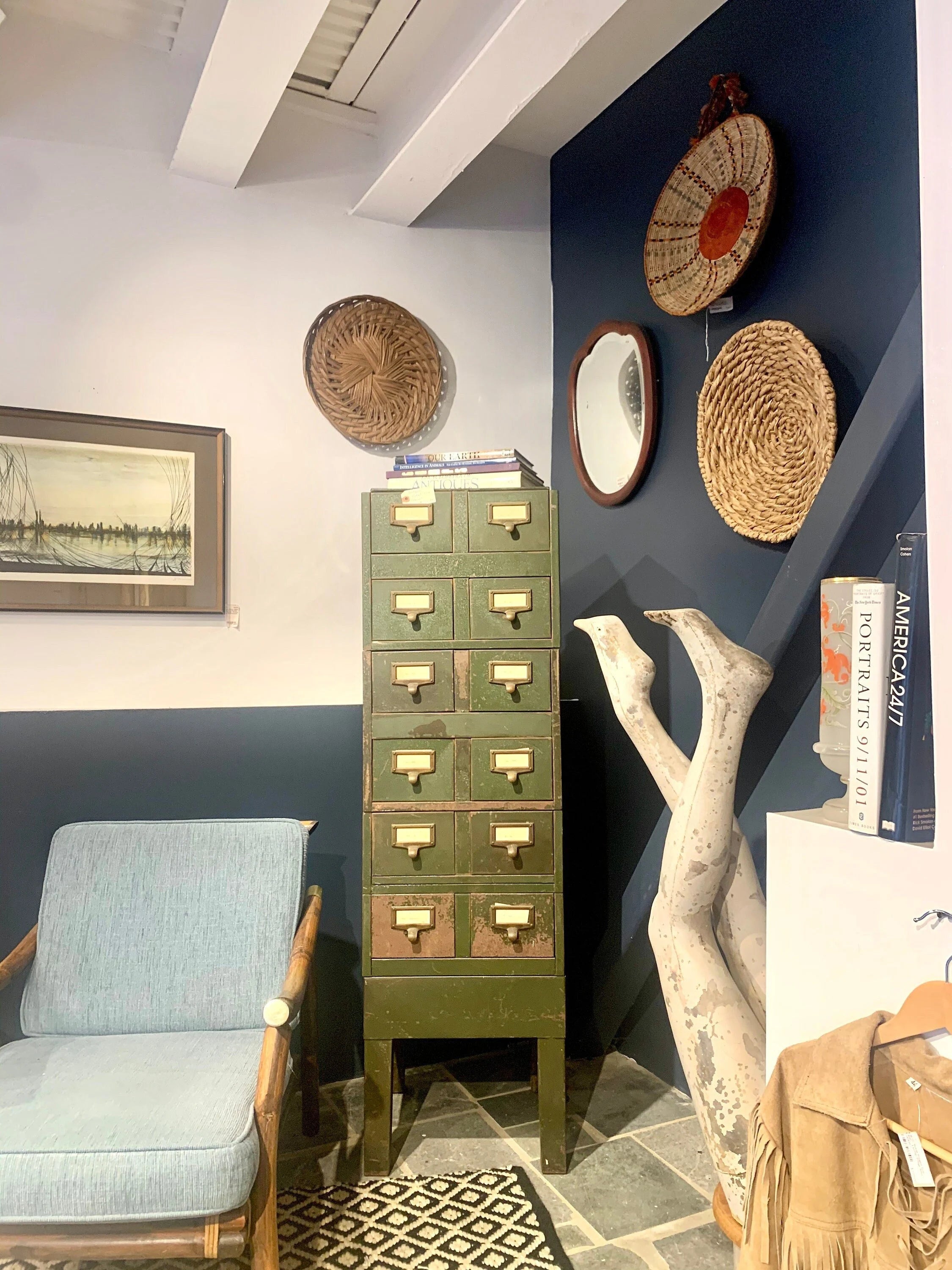 Vtg Rustic Industrial Parts Bin Cabinet | Metal Index Card Cabinet | Stackable Storage | Industrial Storage Bin | Library Card Cabinet
