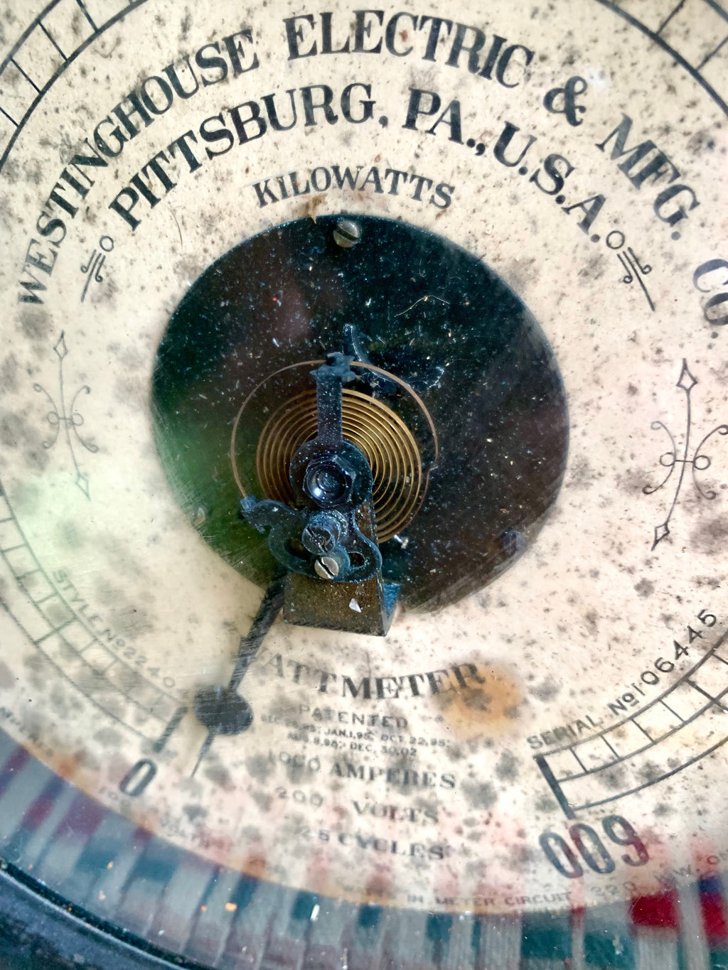 Vtg Westinghouse Wattmeter | Large Watt Meter Gauge | Distressed Kilowatt Meter | Antique Voltage Meter | Rustic Voltage Gauge