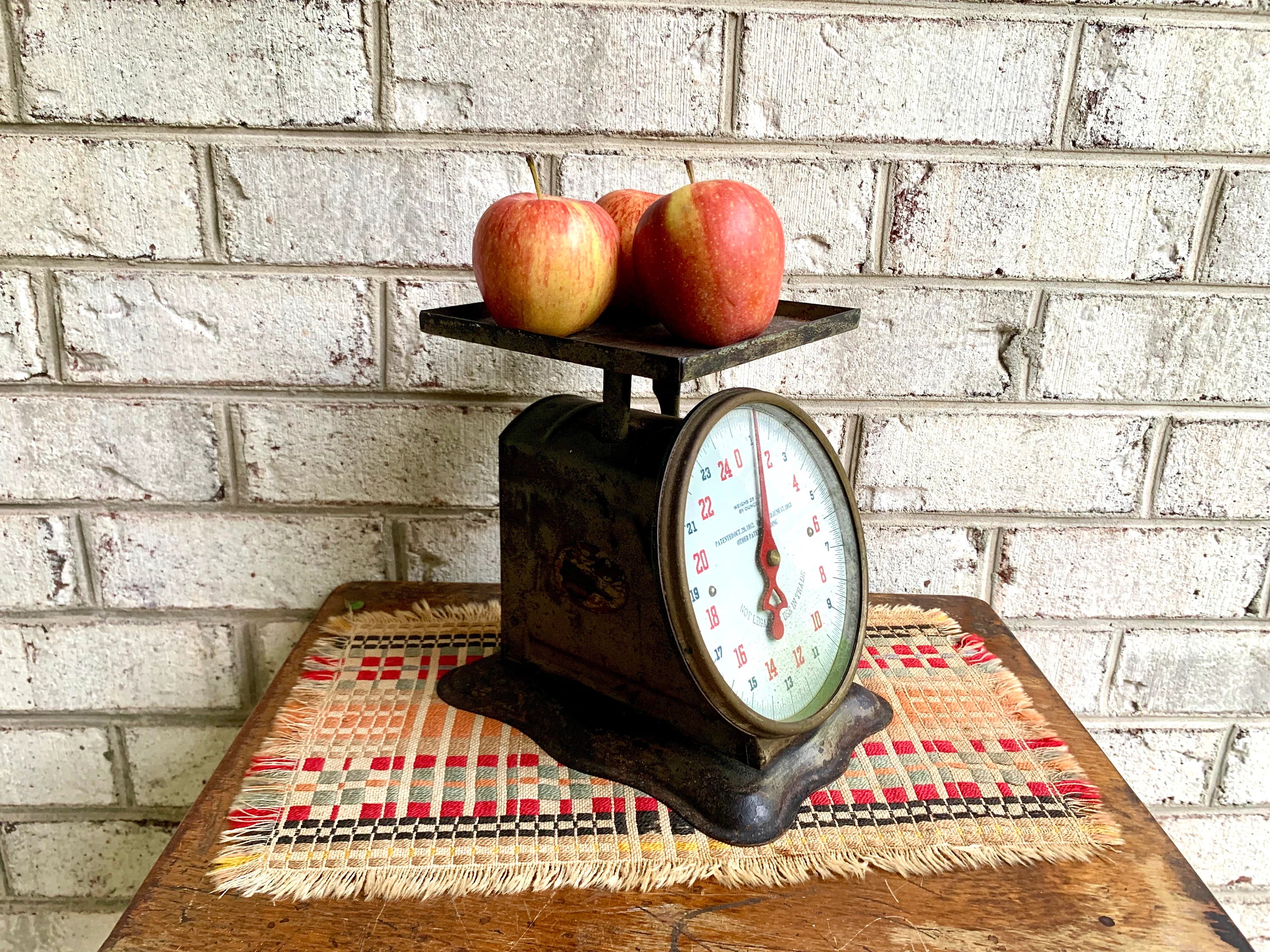 Rustic Kitchen Scale | Distressed 25 lbs. Scale | Old Scale | Glass Face Scale | Vintage Scale | Kitchen Scale | Rusty Scale | 25 lbs Scale