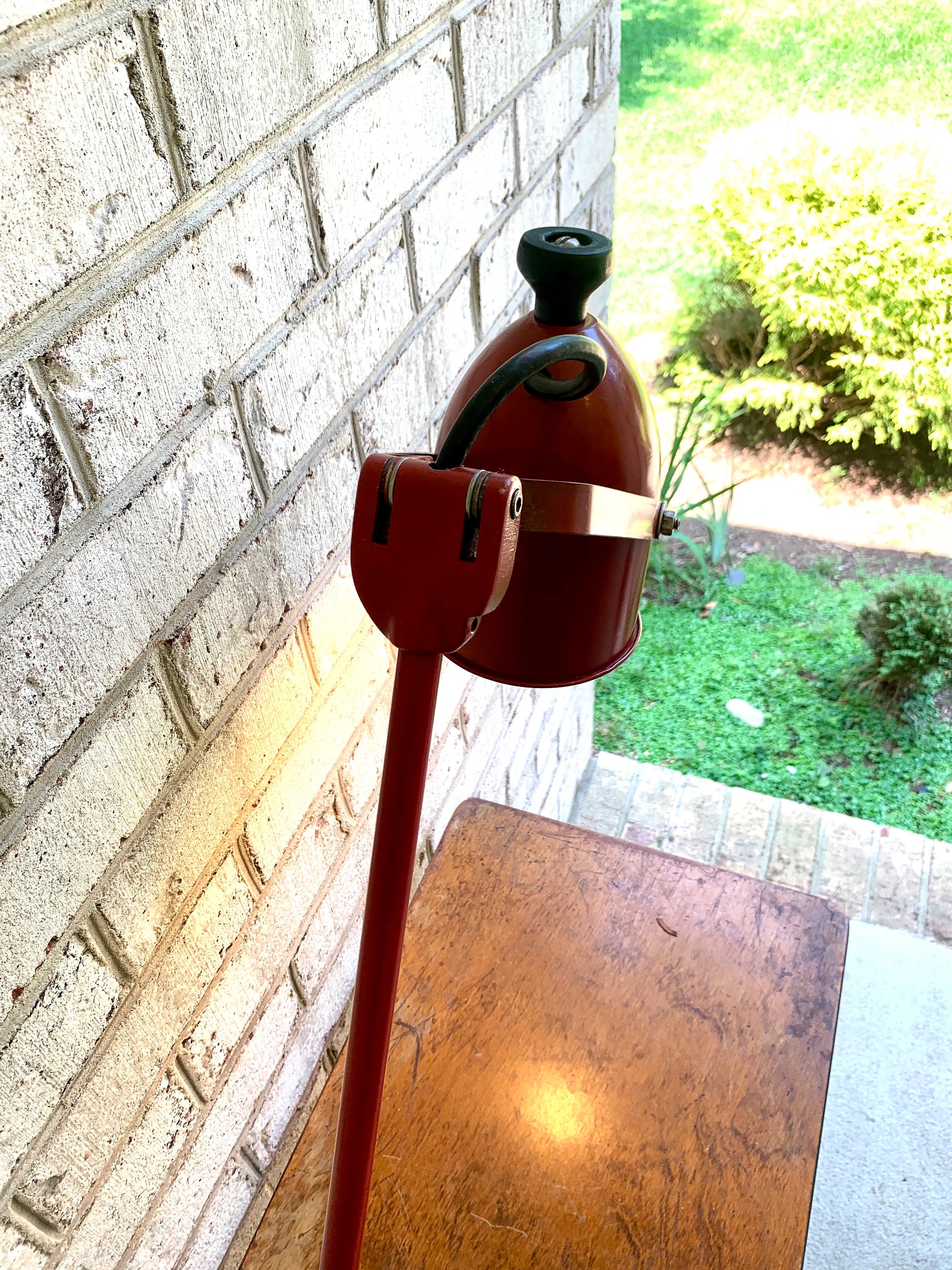 Red Industrial Machinist lamp | Articulating Task Lamp | Workstation Lamp | Drafting Lamp | Factory Lamp | Wall Mounted Lamp | Swivel Lamp