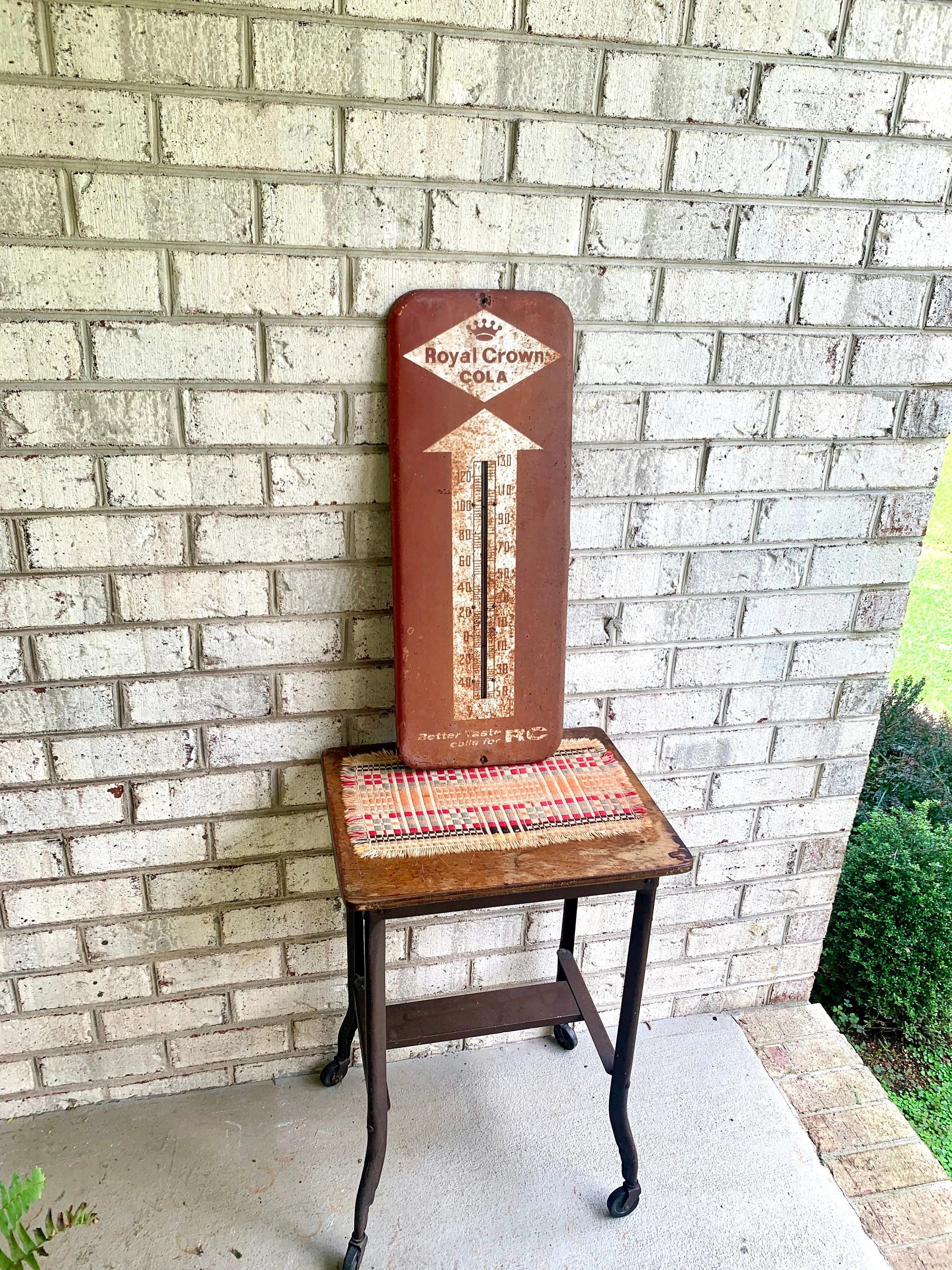 Vtg Rustic Royal Crown Cola Advertisement Thermometer | RC Cola Thermometer | Distressed Advertisement Thermometer Sign