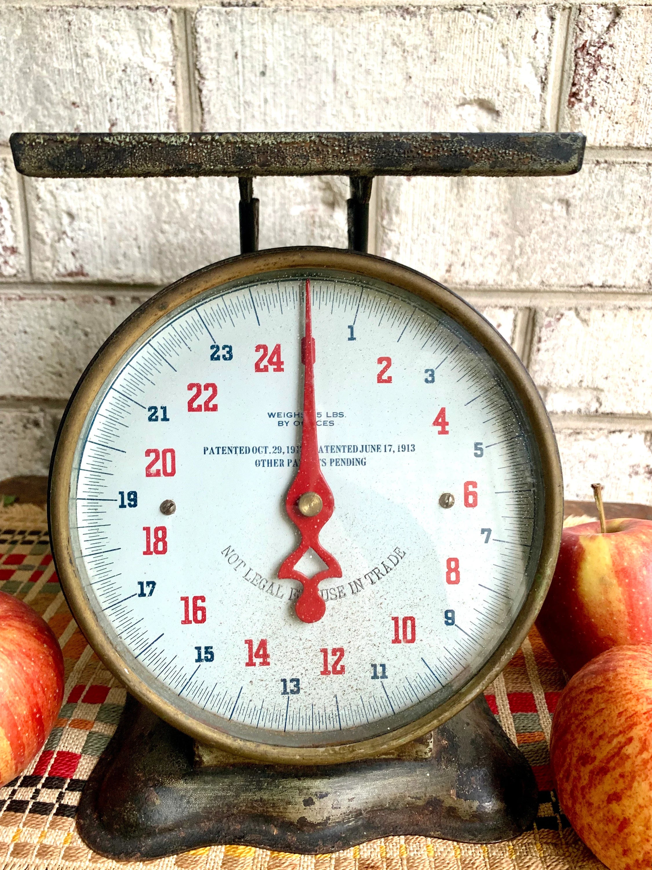Rustic Kitchen Scale | Distressed 25 lbs. Scale | Old Scale | Glass Face Scale | Vintage Scale | Kitchen Scale | Rusty Scale | 25 lbs Scale