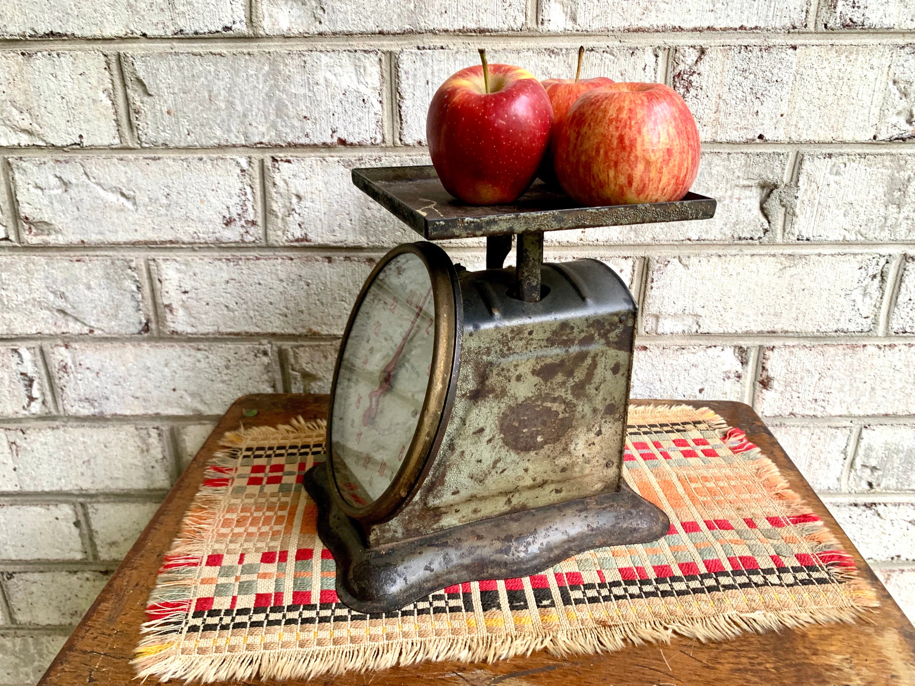 Rustic Kitchen Scale | Distressed 25 lbs. Scale | Old Scale | Glass Face Scale | Vintage Scale | Kitchen Scale | Rusty Scale | 25 lbs Scale