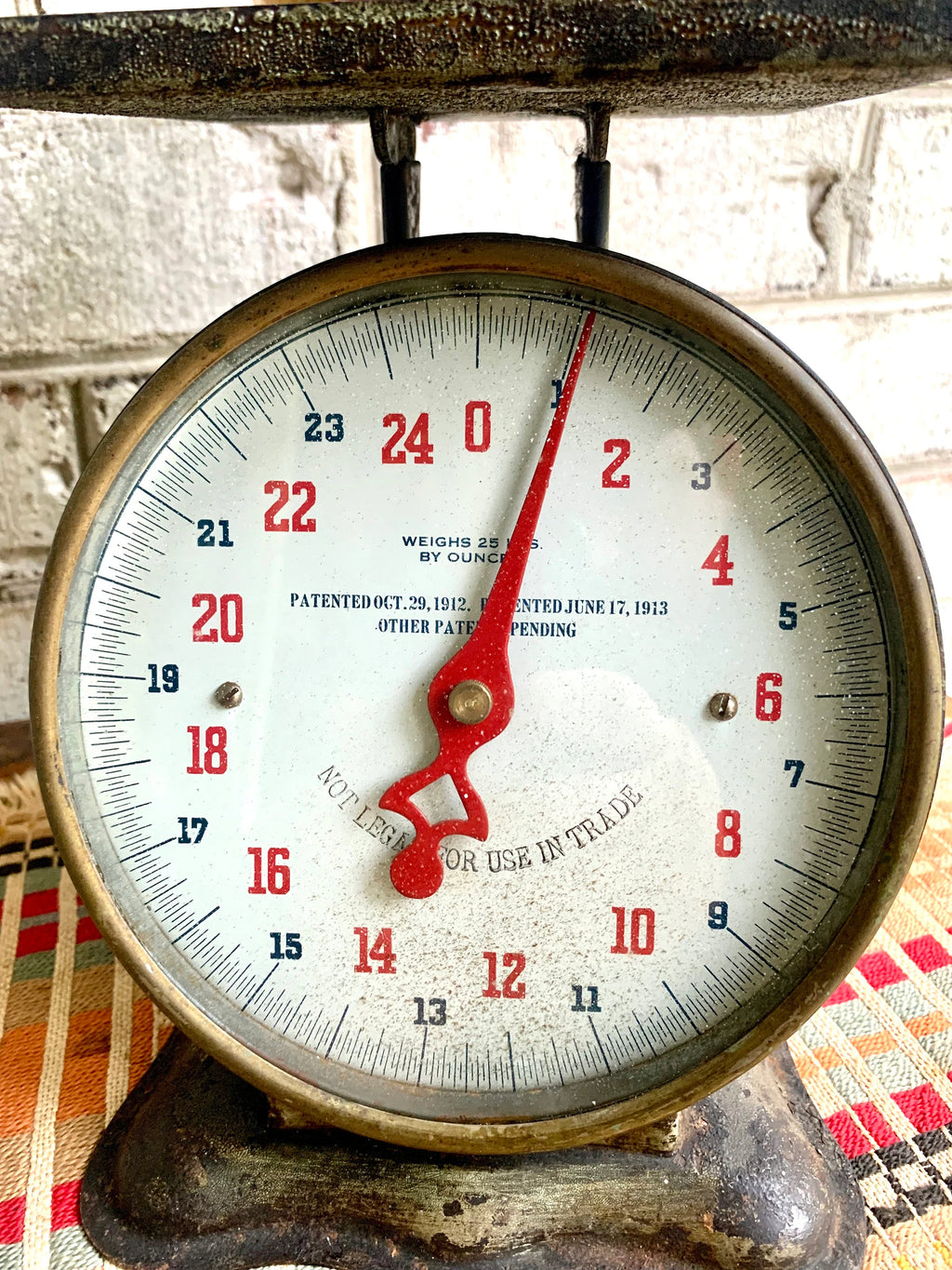Rustic Kitchen Scale | Distressed 25 lbs. Scale | Old Scale | Glass Face Scale | Vintage Scale | Kitchen Scale | Rusty Scale | 25 lbs Scale