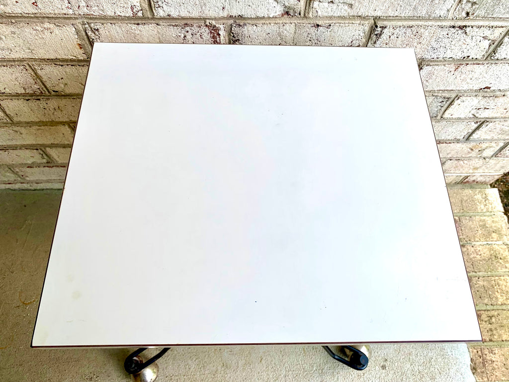 MCM Eliot Noyes Rolling Table | IBM Three Legged MCM Rolling Telephone Table | McM Night Stand | Mid Century End Table |