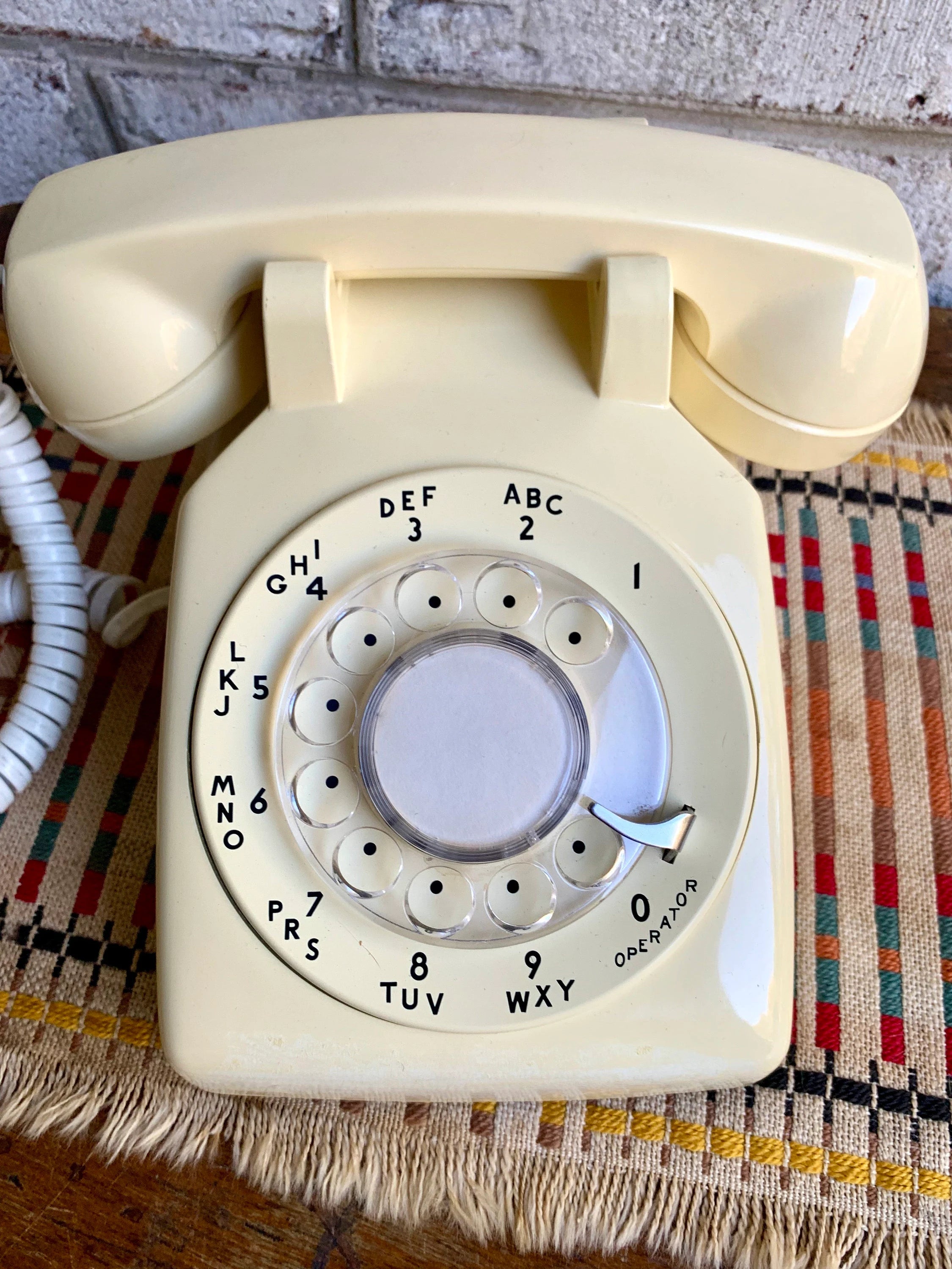 Vintage Cream Rotary Phone | Western Electric Bell System Rotary Phone | Cream Colored Rotary Phone | Art Deco Rotary Telephone| Movie Prop