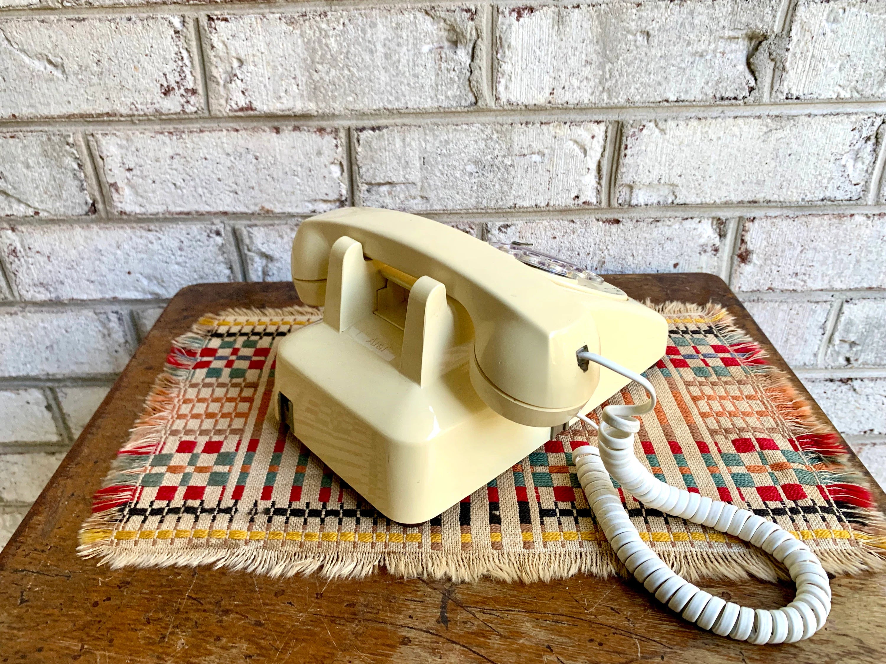 Vintage Cream Rotary Phone | Western Electric Bell System Rotary Phone | Cream Colored Rotary Phone | Art Deco Rotary Telephone| Movie Prop