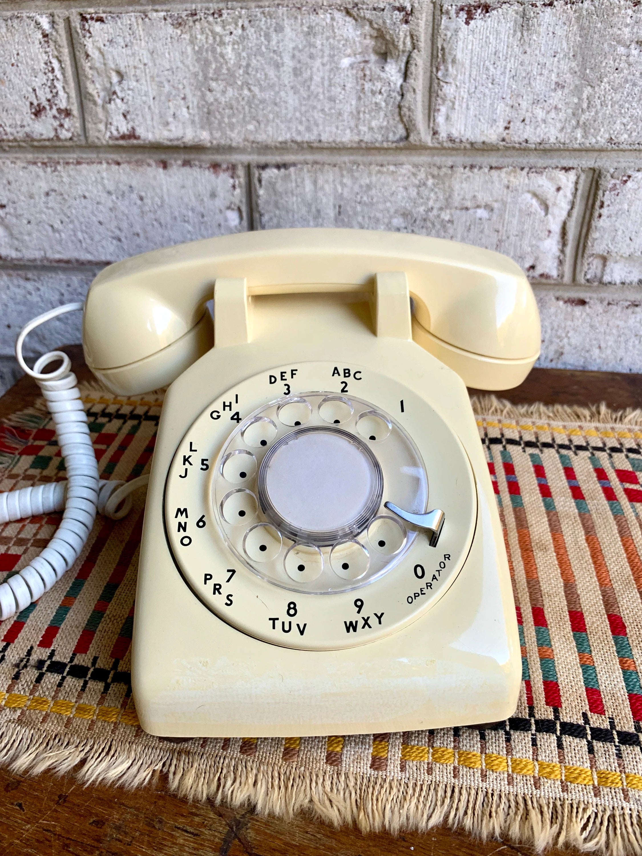 Vintage Cream Rotary Phone | Western Electric Bell System Rotary Phone | Cream Colored Rotary Phone | Art Deco Rotary Telephone| Movie Prop