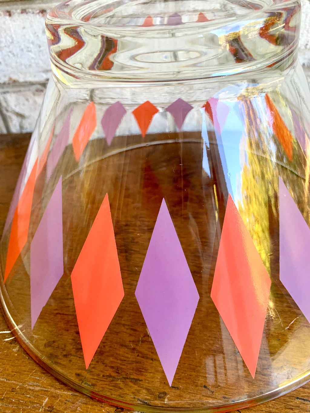 MCM Anchor Hocking Serving Bowl | Vintage Diamond Pattern Chip Bowl | Atomic Punch Bowl