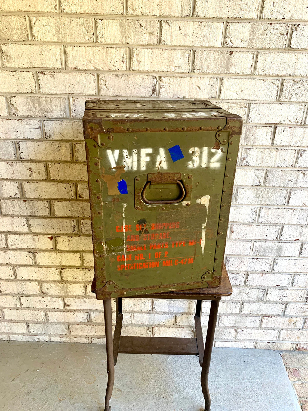 Vtg Military Storage Case | Traveling Military Parts Trunk | Military Transport Case | Rustic Storage | Parts Cabinet | Craft Storage