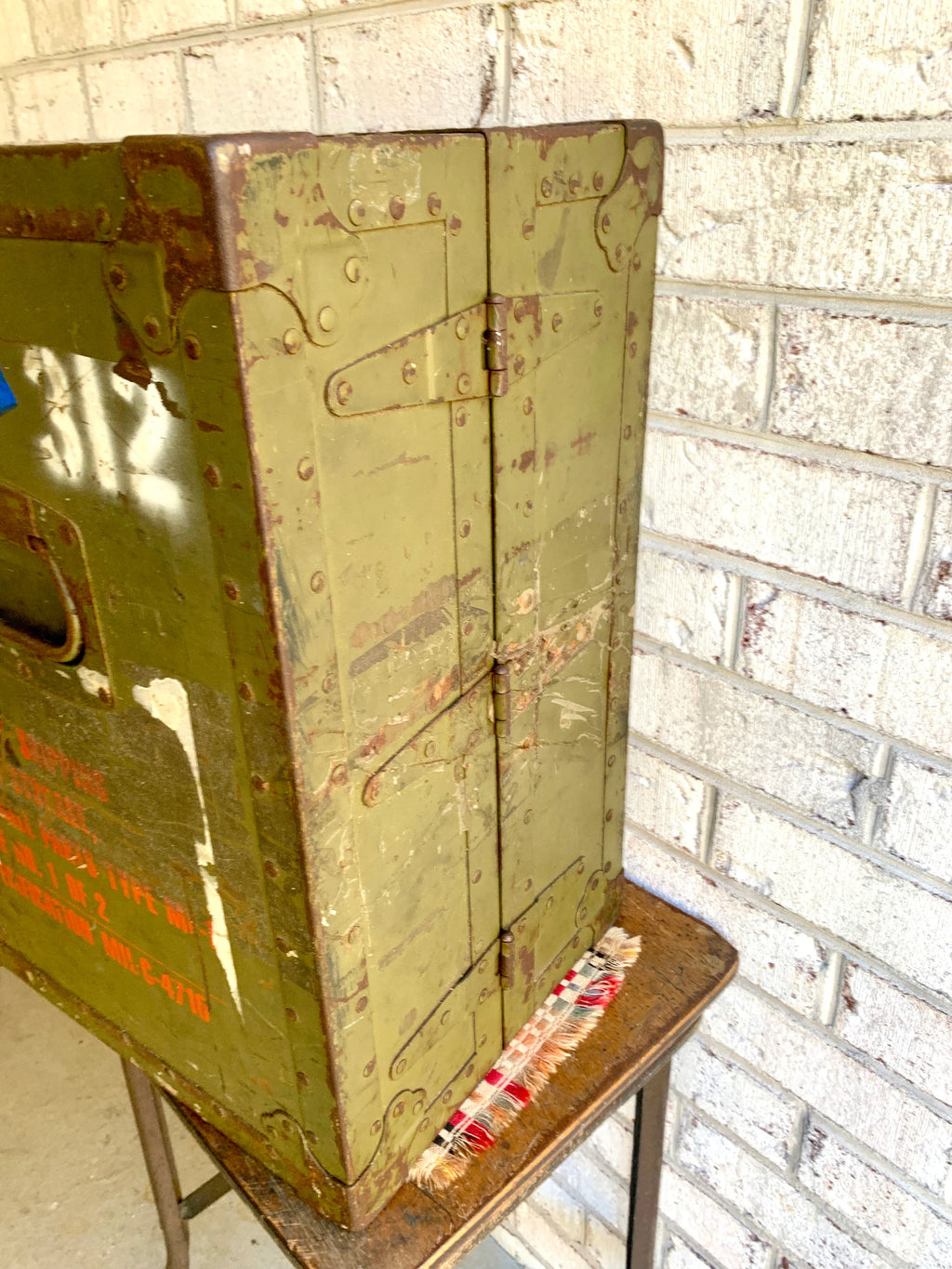 Vtg Military Storage Case | Traveling Military Parts Trunk | Military Transport Case | Rustic Storage | Parts Cabinet | Craft Storage