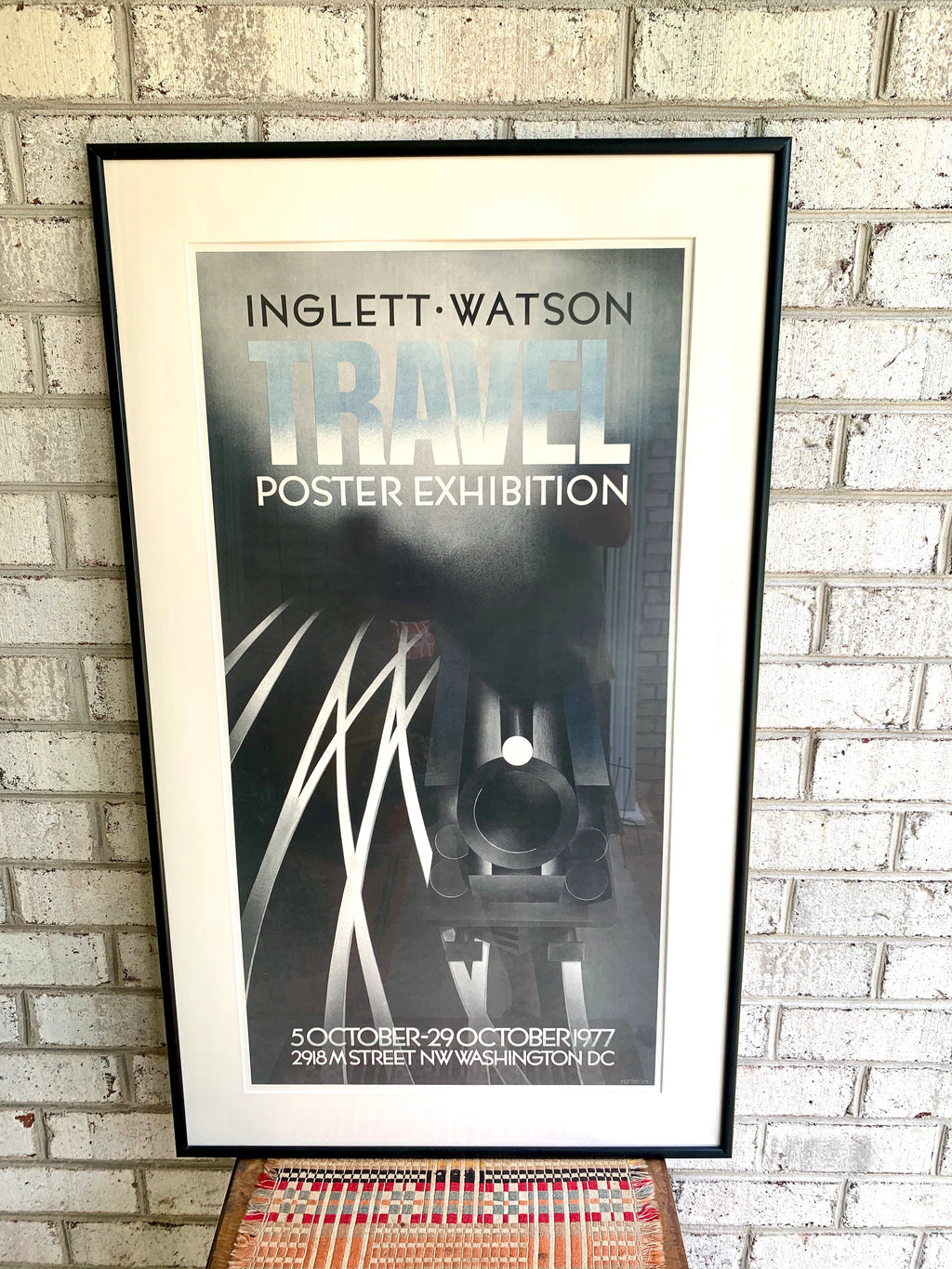 Vtg Framed Inglett Watson Travel Poster Exhibition | Framed and Matted Travel Lithograph | Mattingly Lithograph | Train Art