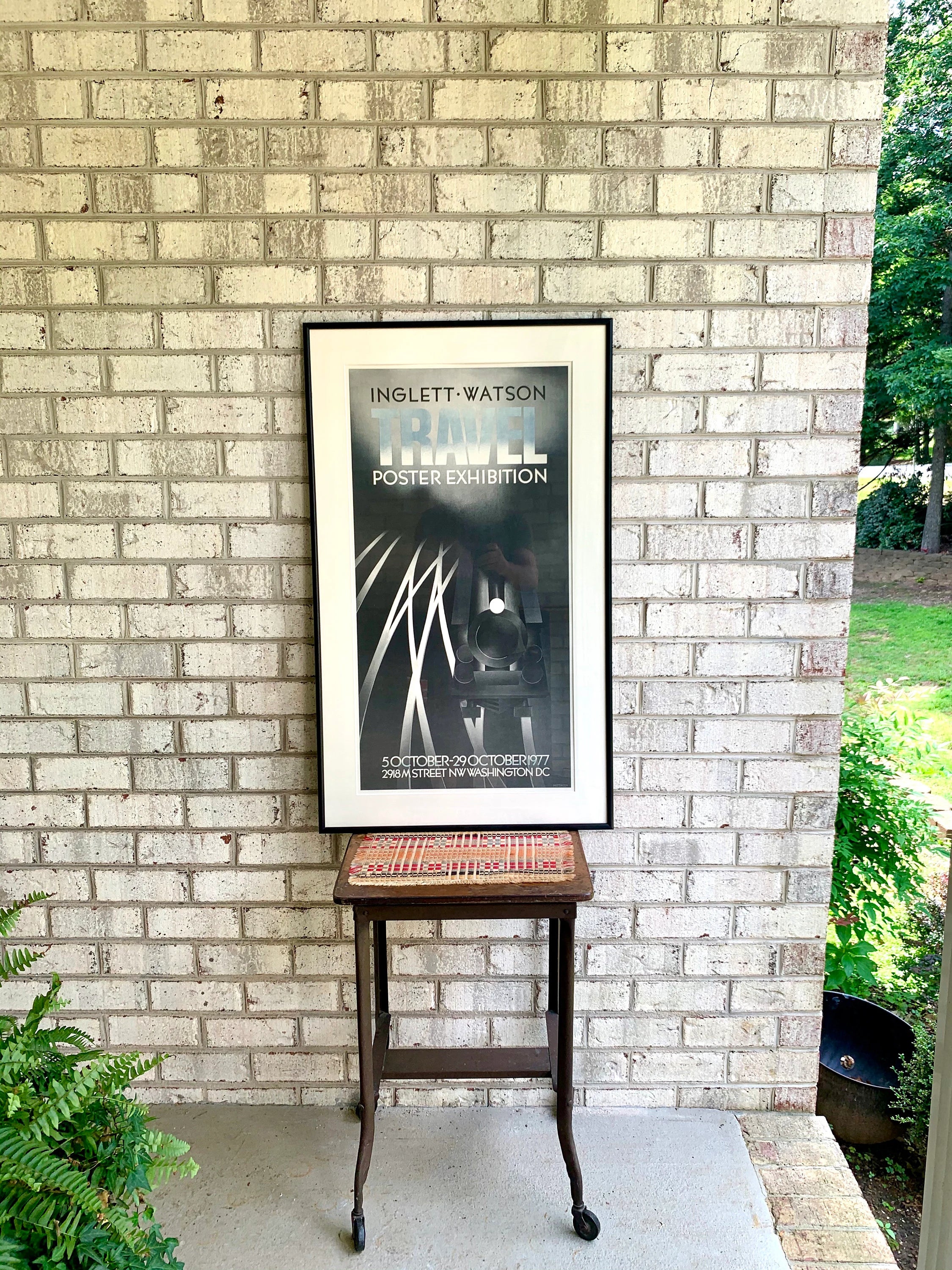 Vtg Framed Inglett Watson Travel Poster Exhibition | Framed and Matted Travel Lithograph | Mattingly Lithograph | Train Art