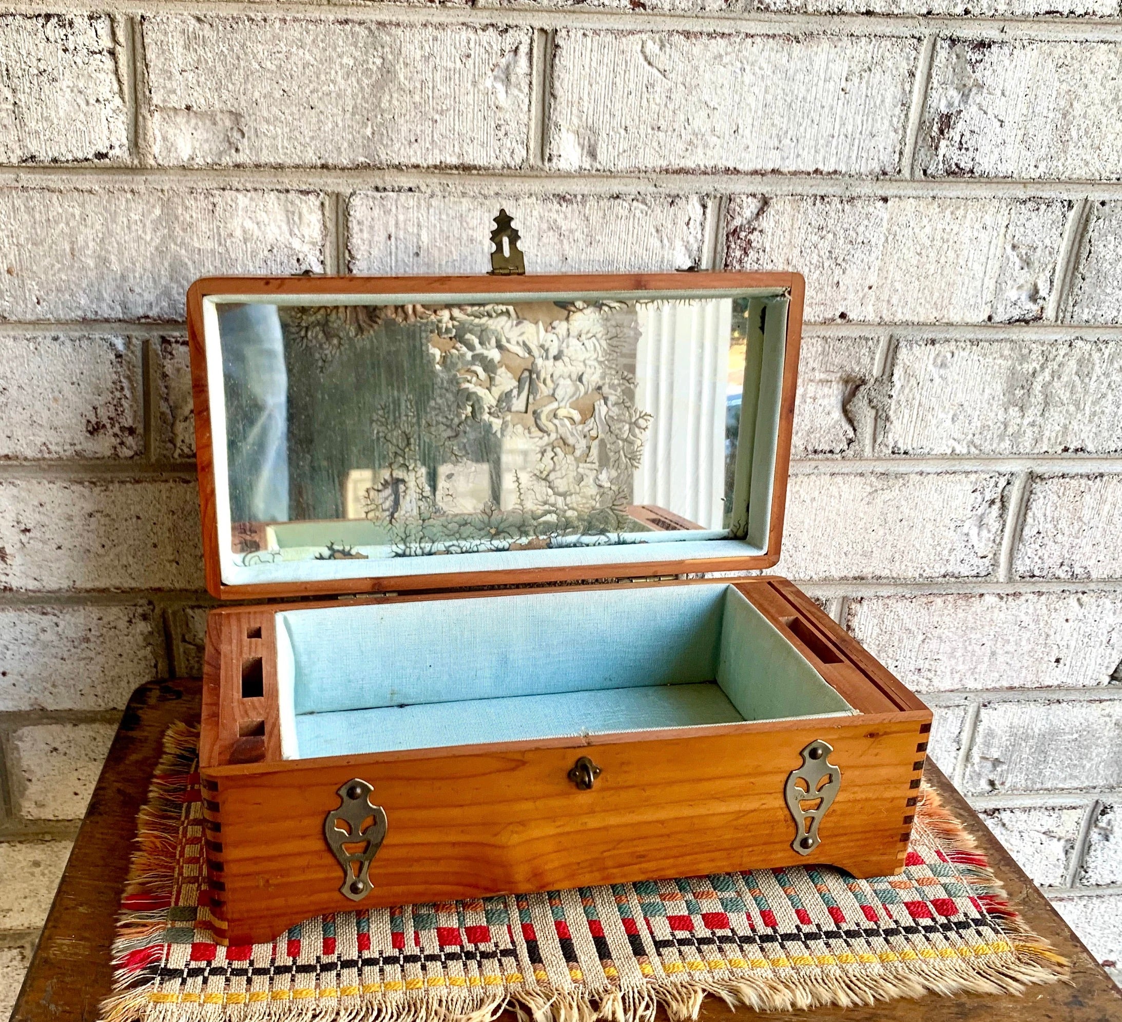 Vtg McGraw Box Co. Jewelry Box | Vtg Wood Jewelry Box | Wooden Jewelry Box | Treasure Chest Jewelry Box | Cedar Jewelry Box