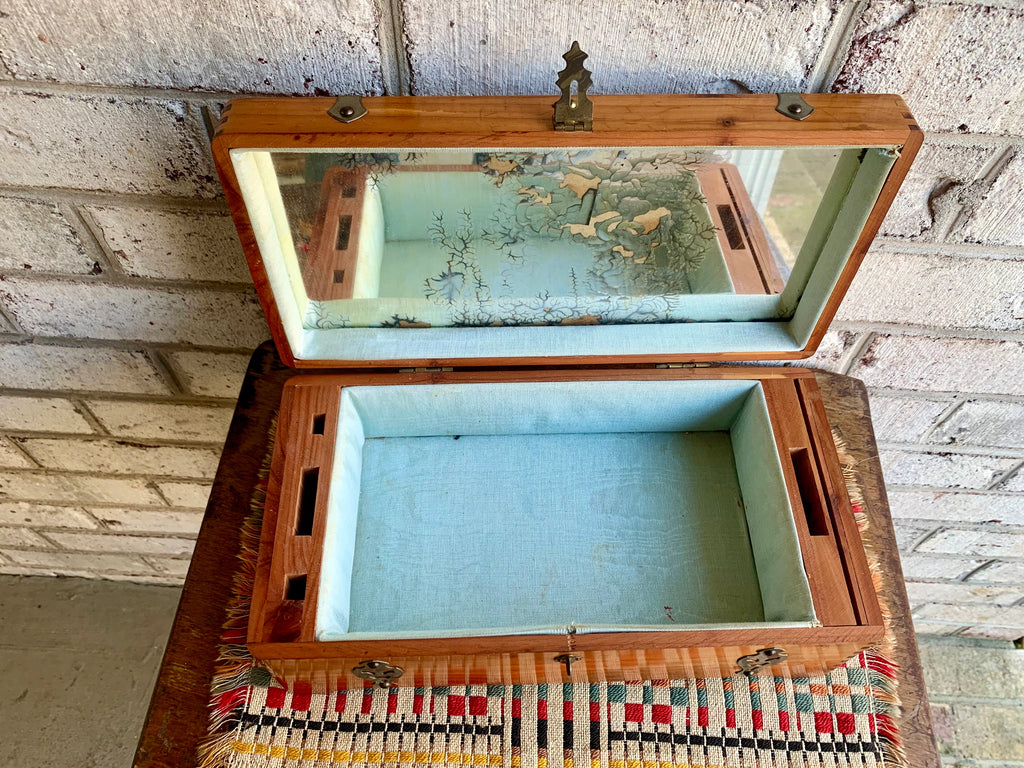 Vtg McGraw Box Co. Jewelry Box | Vtg Wood Jewelry Box | Wooden Jewelry Box | Treasure Chest Jewelry Box | Cedar Jewelry Box