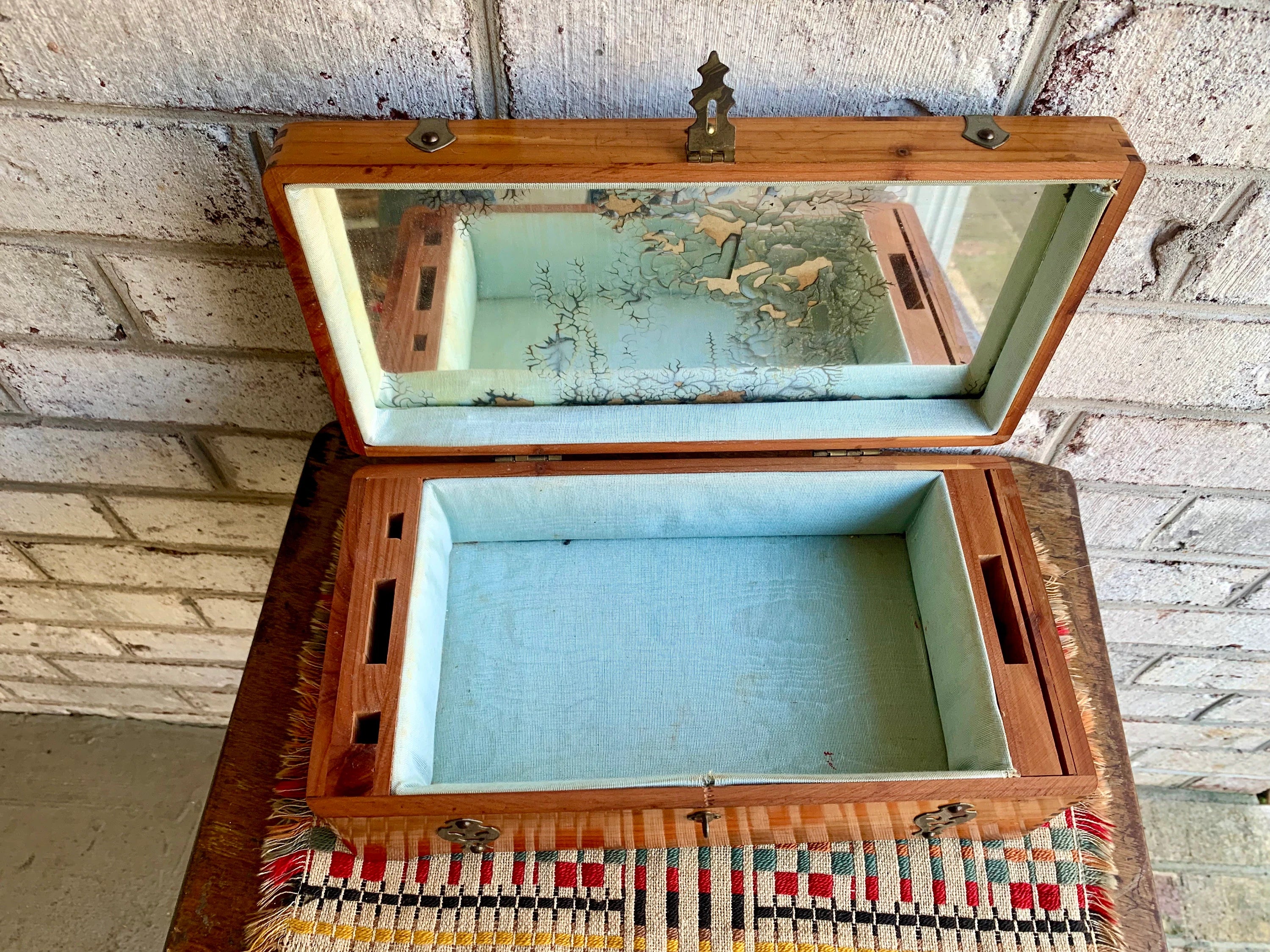 Vtg McGraw Box Co. Jewelry Box | Vtg Wood Jewelry Box | Wooden Jewelry Box | Treasure Chest Jewelry Box | Cedar Jewelry Box