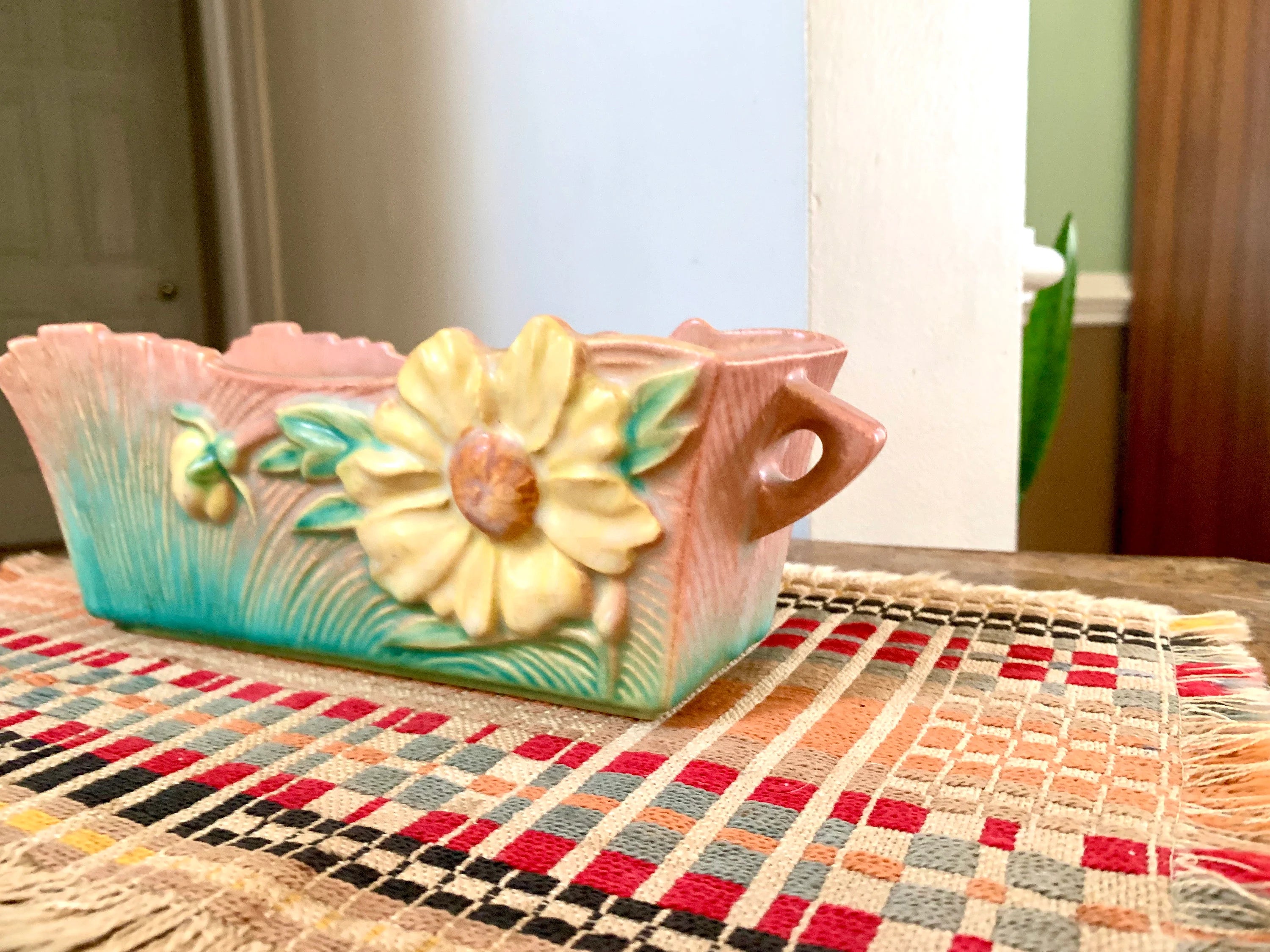Vtg Roseville Pottery Planter | Roseville Window Planter | Window Box Shaped Roseville Planter | Roseville 387-8" Planter