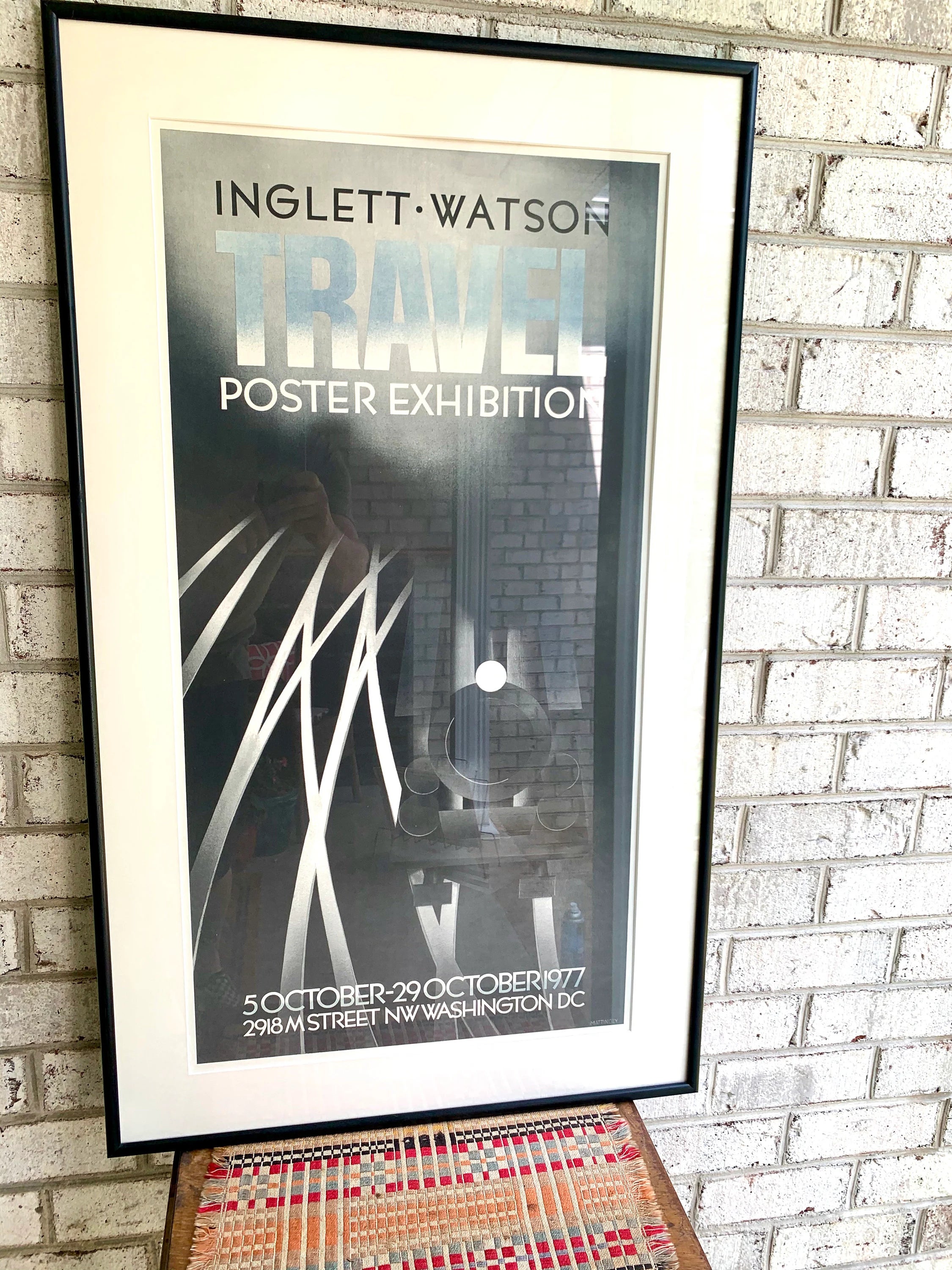 Vtg Framed Inglett Watson Travel Poster Exhibition | Framed and Matted Travel Lithograph | Mattingly Lithograph | Train Art