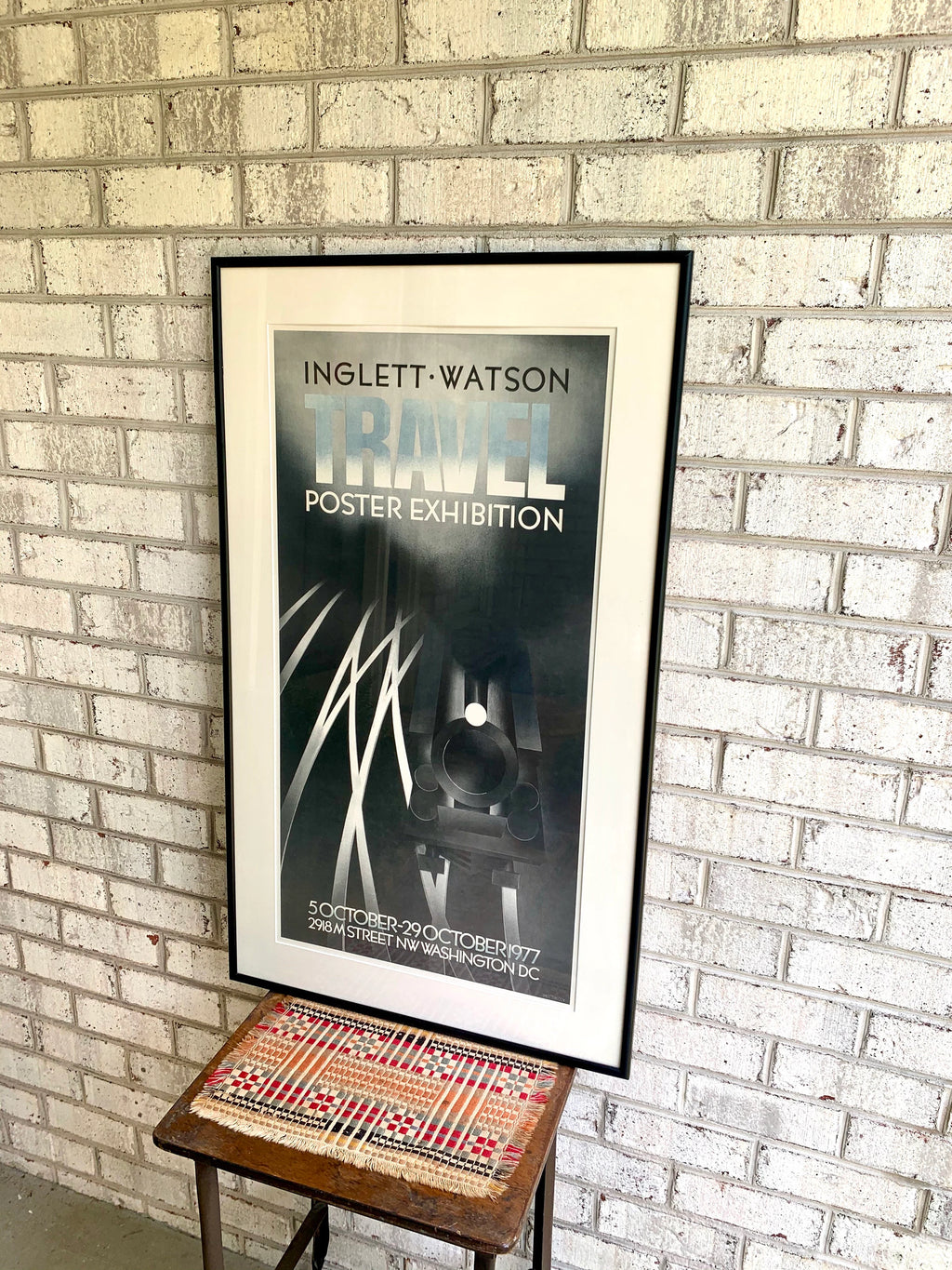 Vtg Framed Inglett Watson Travel Poster Exhibition | Framed and Matted Travel Lithograph | Mattingly Lithograph | Train Art