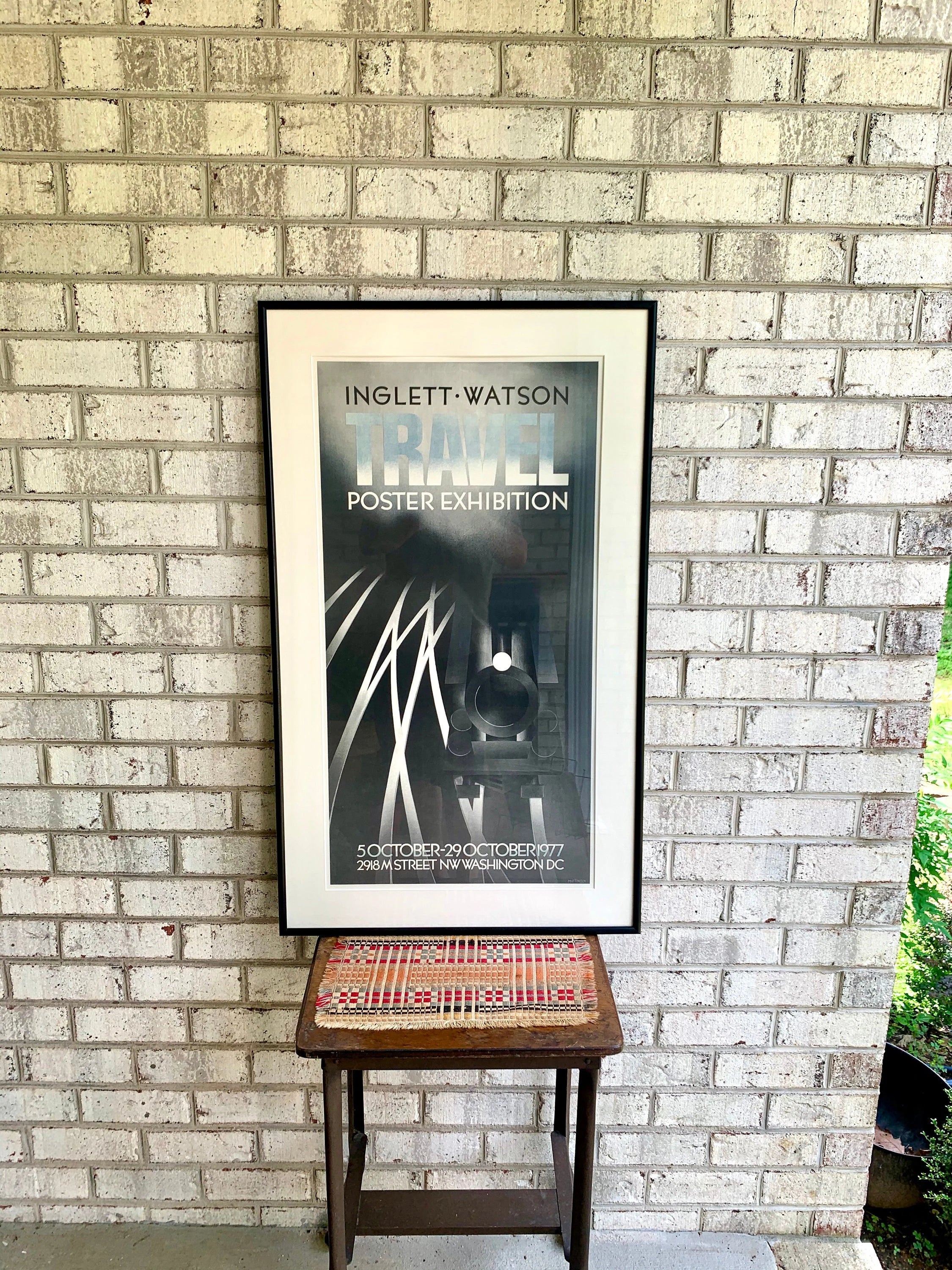 Vtg Framed Inglett Watson Travel Poster Exhibition | Framed and Matted Travel Lithograph | Mattingly Lithograph | Train Art
