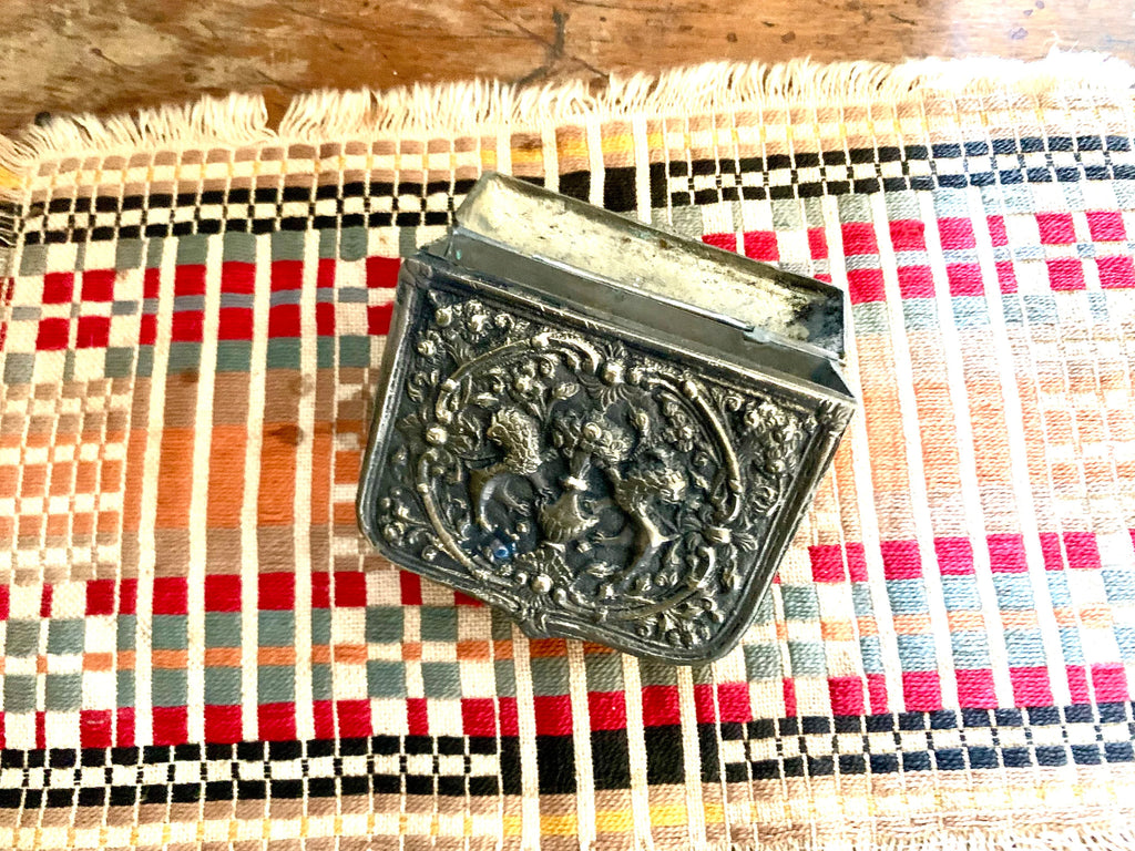 Antique Ottoman Empire Palaska | Silver/Brass Ammunition Box | Turkish Ornate Bullet Cartridge | Ornate Silver Shot Container