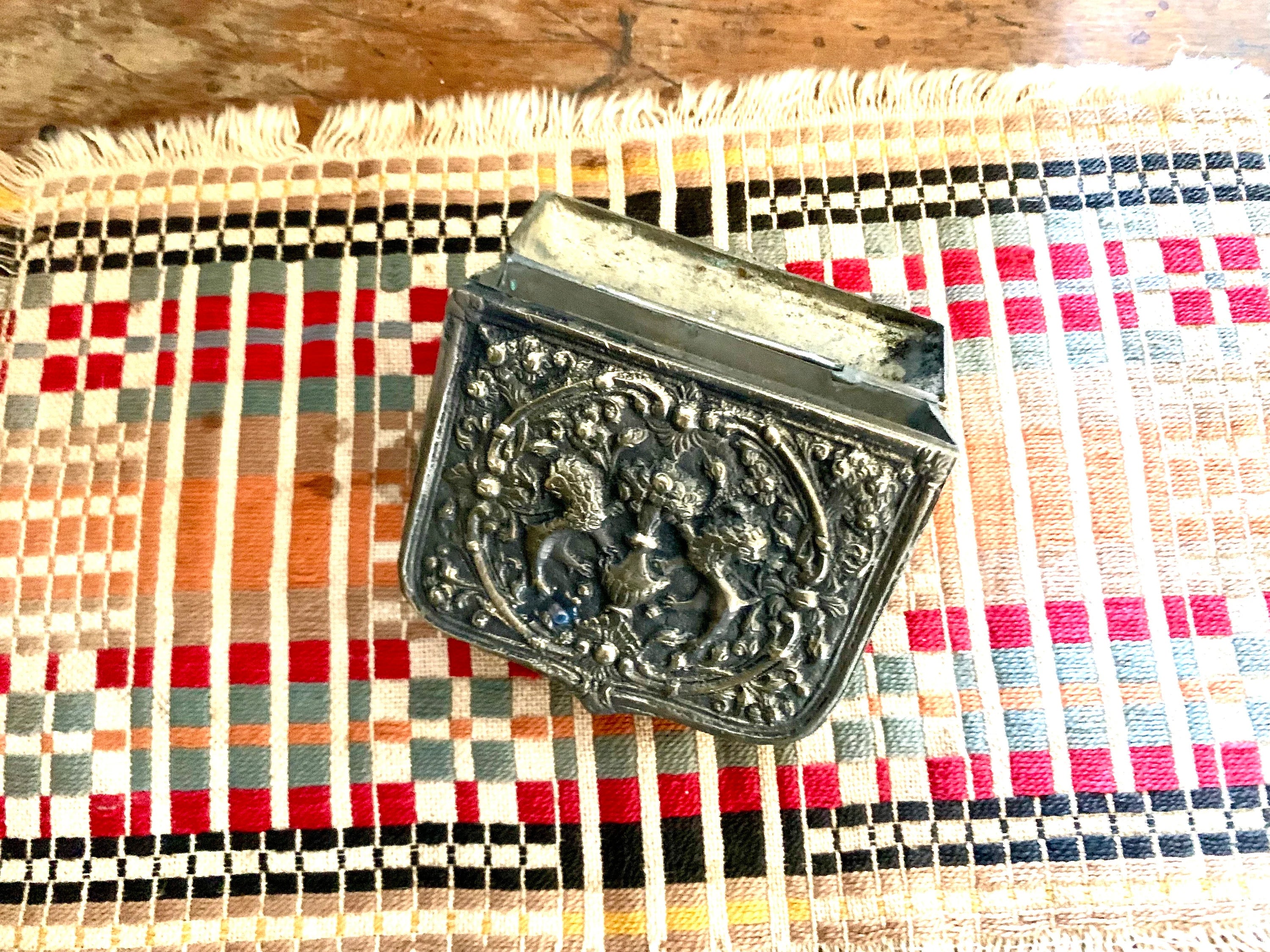 Antique Ottoman Empire Palaska | Silver/Brass Ammunition Box | Turkish Ornate Bullet Cartridge | Ornate Silver Shot Container