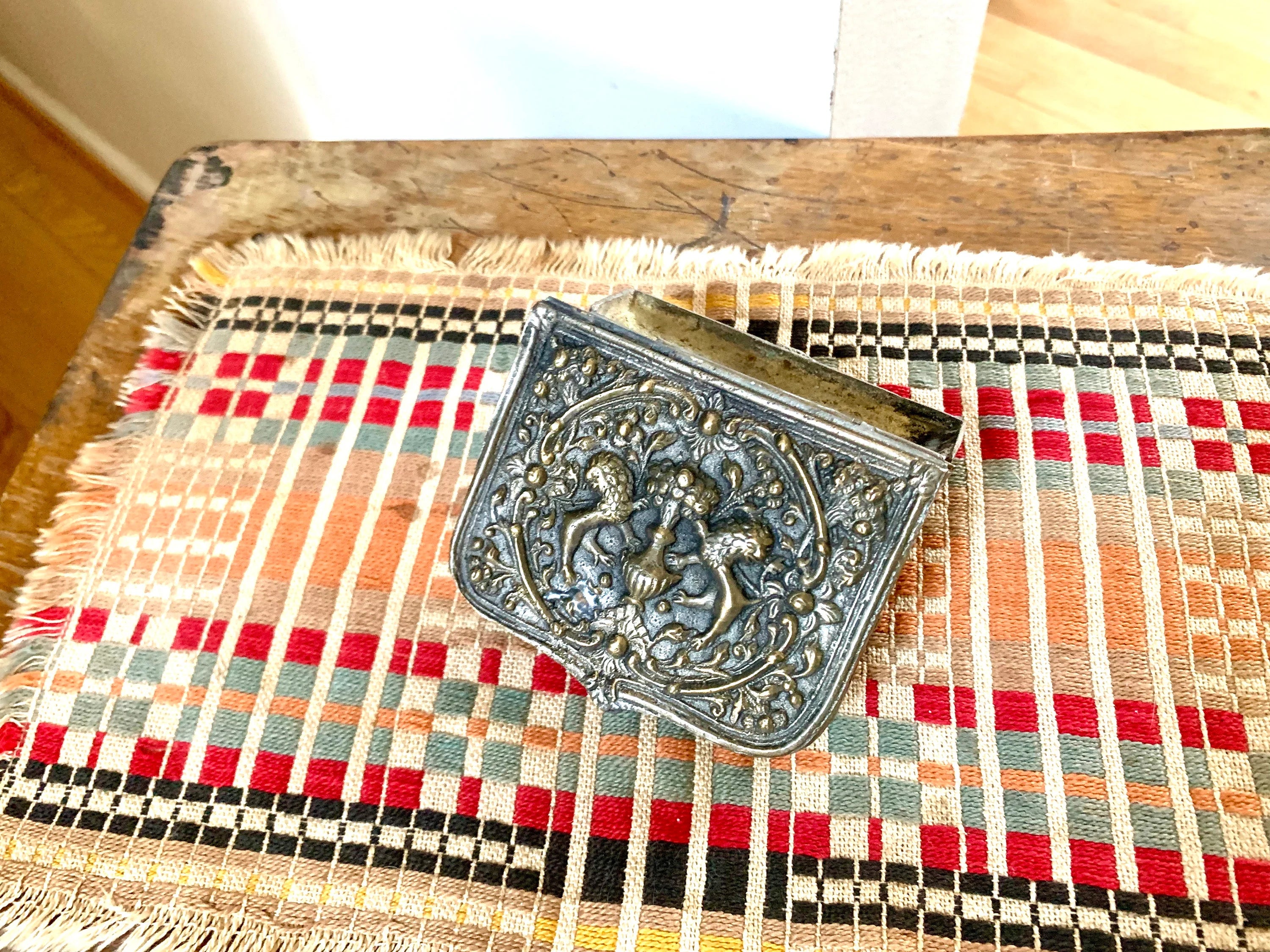 Antique Ottoman Empire Palaska | Silver/Brass Ammunition Box | Turkish Ornate Bullet Cartridge | Ornate Silver Shot Container