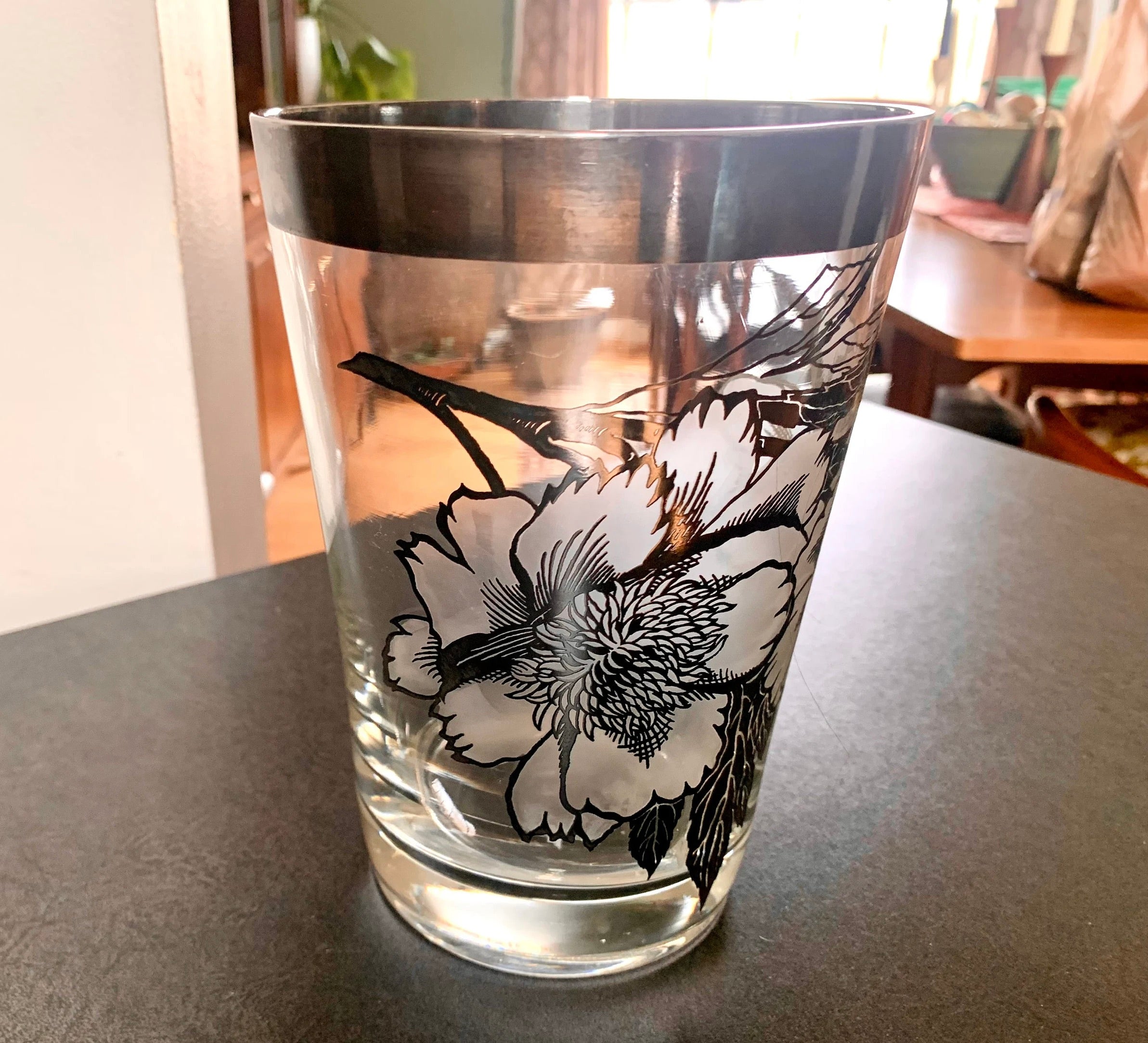 Vtg Sterling Silver Overlay Vase | MCM Silver Overlay Glass Ice Bucket | Rockwell Floral Silver Vase | MCM Barware