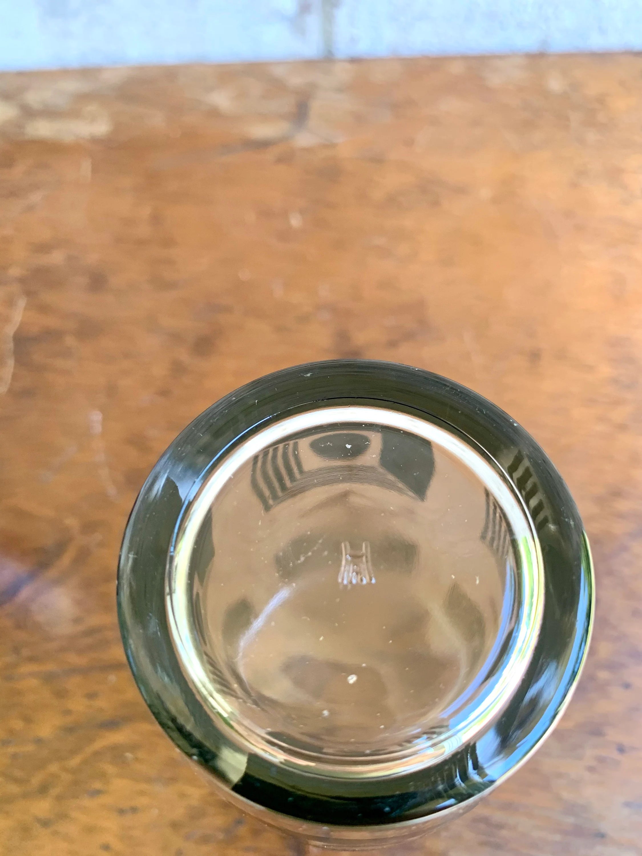 Set of 6 Atomic Hazel Atlas Cocktail Glasses | Black and 22k Gold Geometric Designed Glasses | Black and Gold Atomic Era Highball Glasses